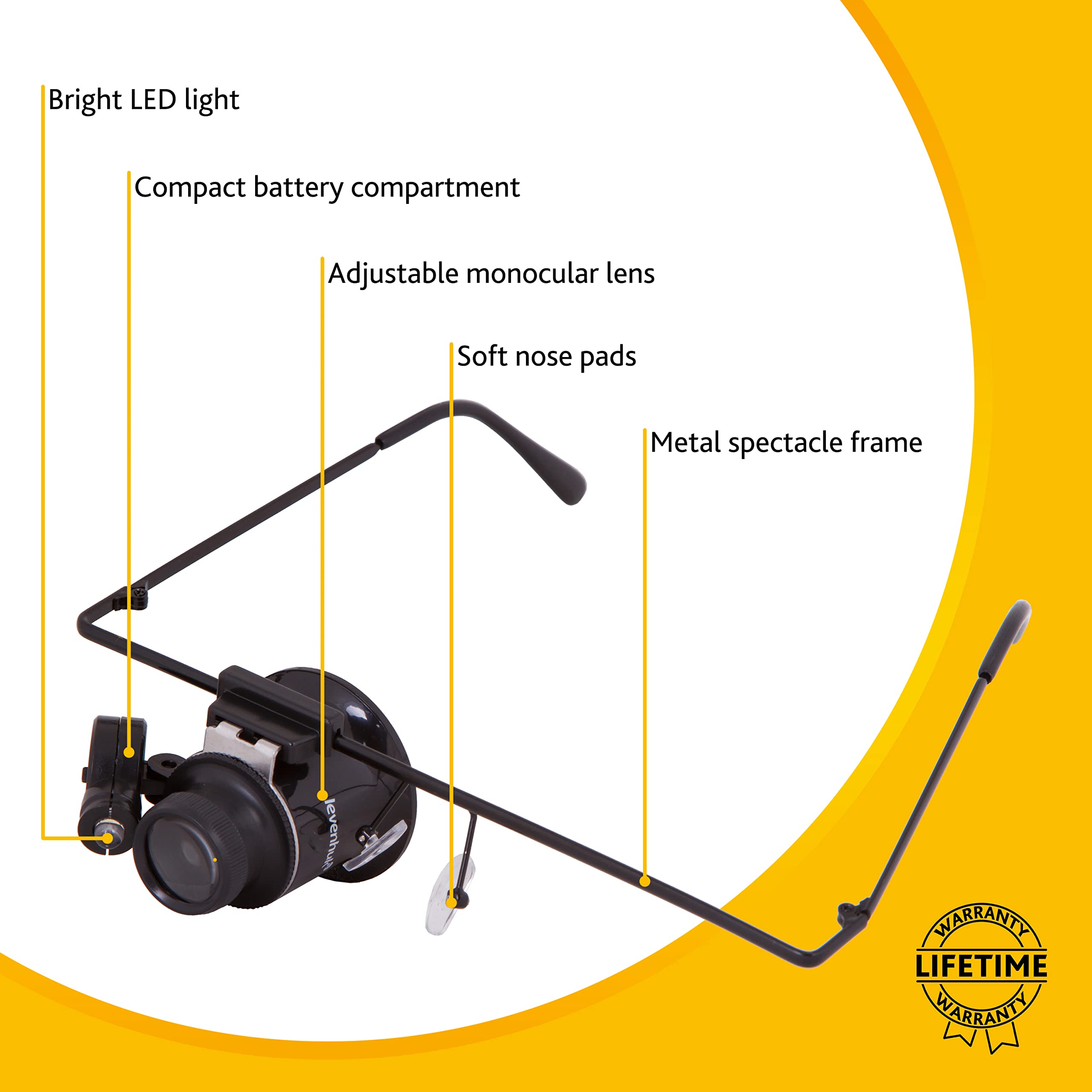 Levenhuk Zeno Vizor G1 Lupenbrille LED 20x