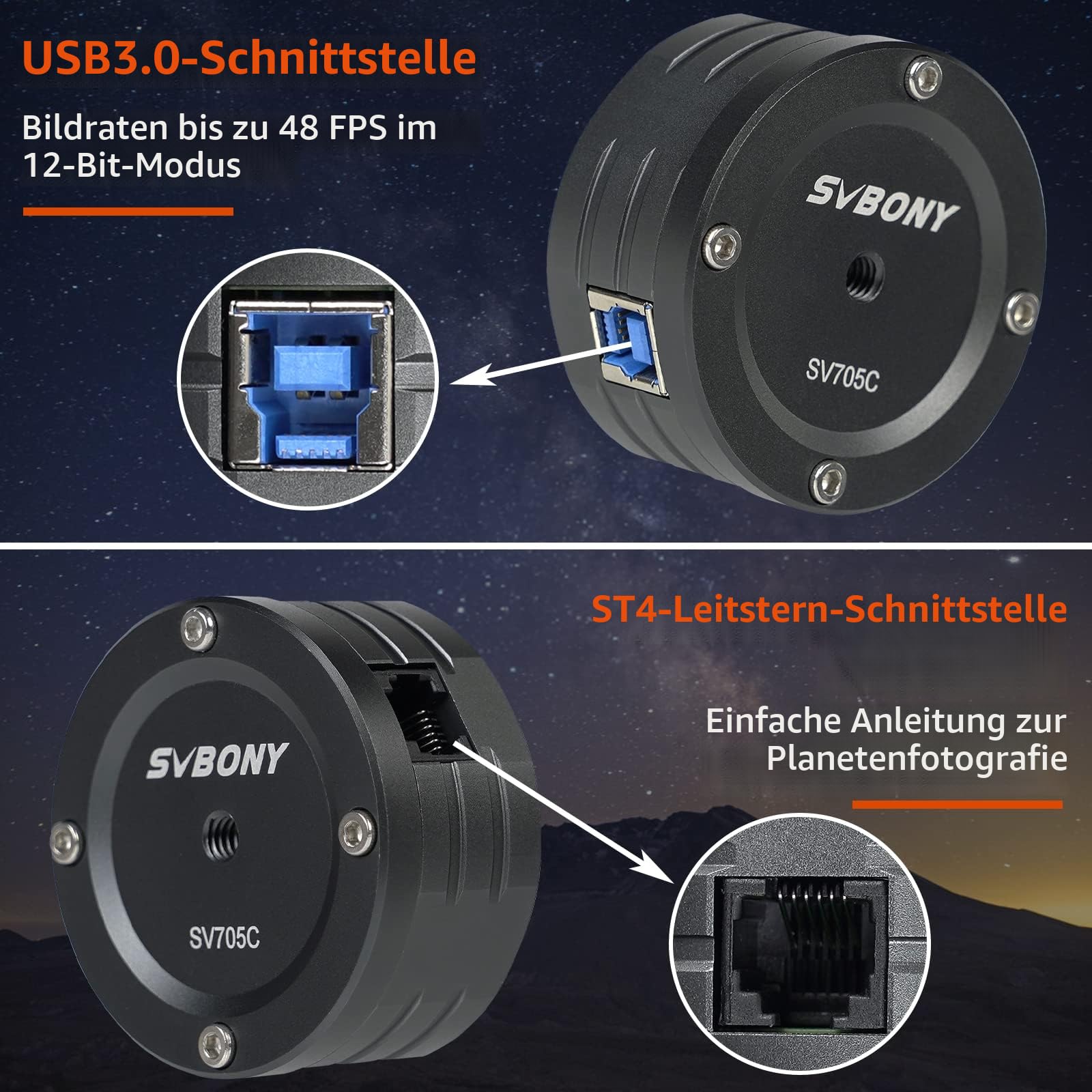 SVBONY SV705C Astrokamera IMX585 Farb USB3.0 Planetenkamera