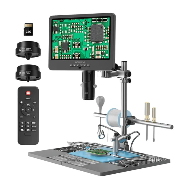 Andonstar AD249SM-Plus Digitalmikroskop Plus-Stativ 3 Linsen
