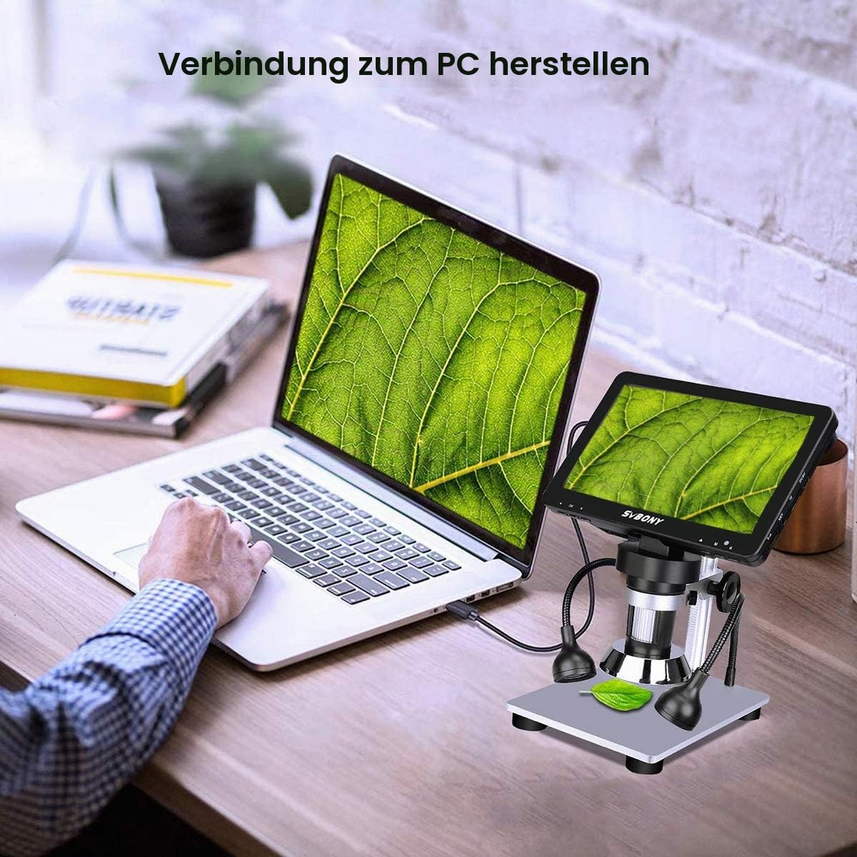 SVBONY SV604 LCD Mikroskop 7 Zoll 1-1200x 12MP LED