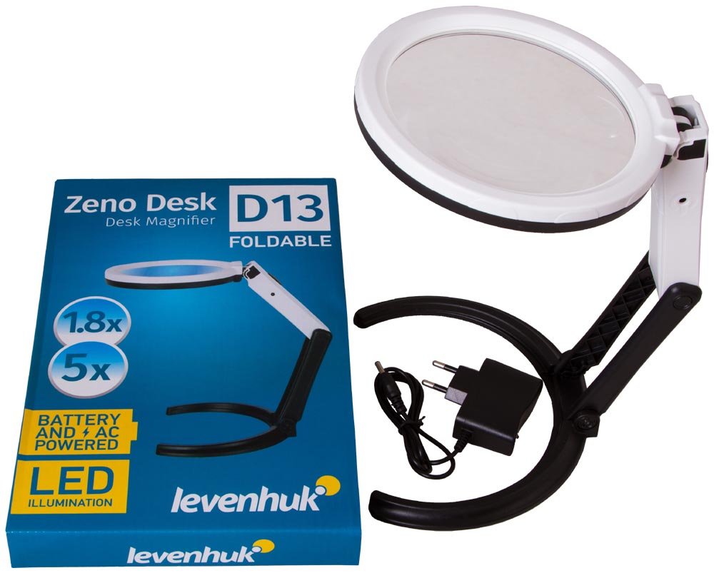 Levenhuk Zeno Desk D13 Tischlupe LED 1,8-5x faltbar