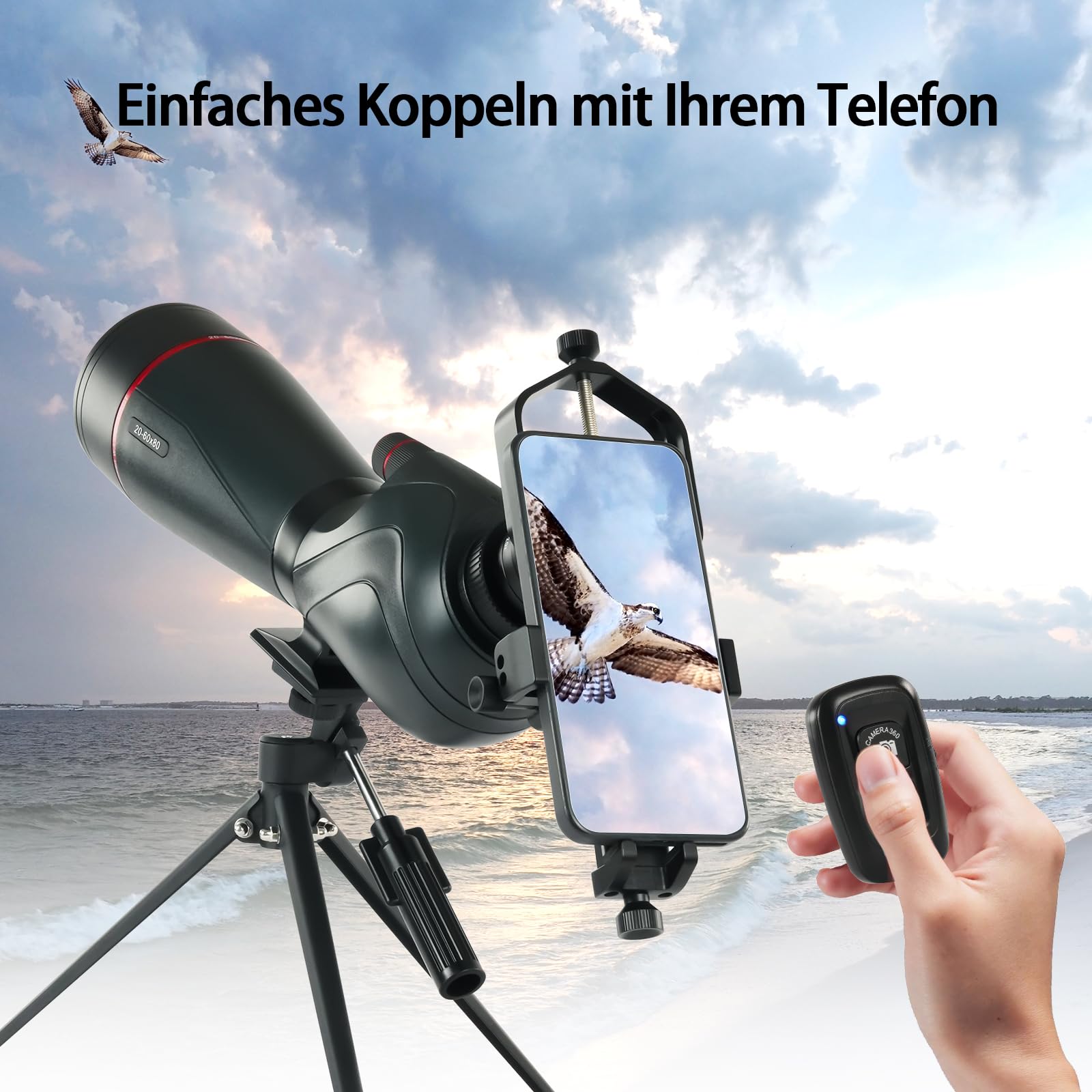 SVBONY SV406 Spektiv 20-60x80 mit Handyadapter