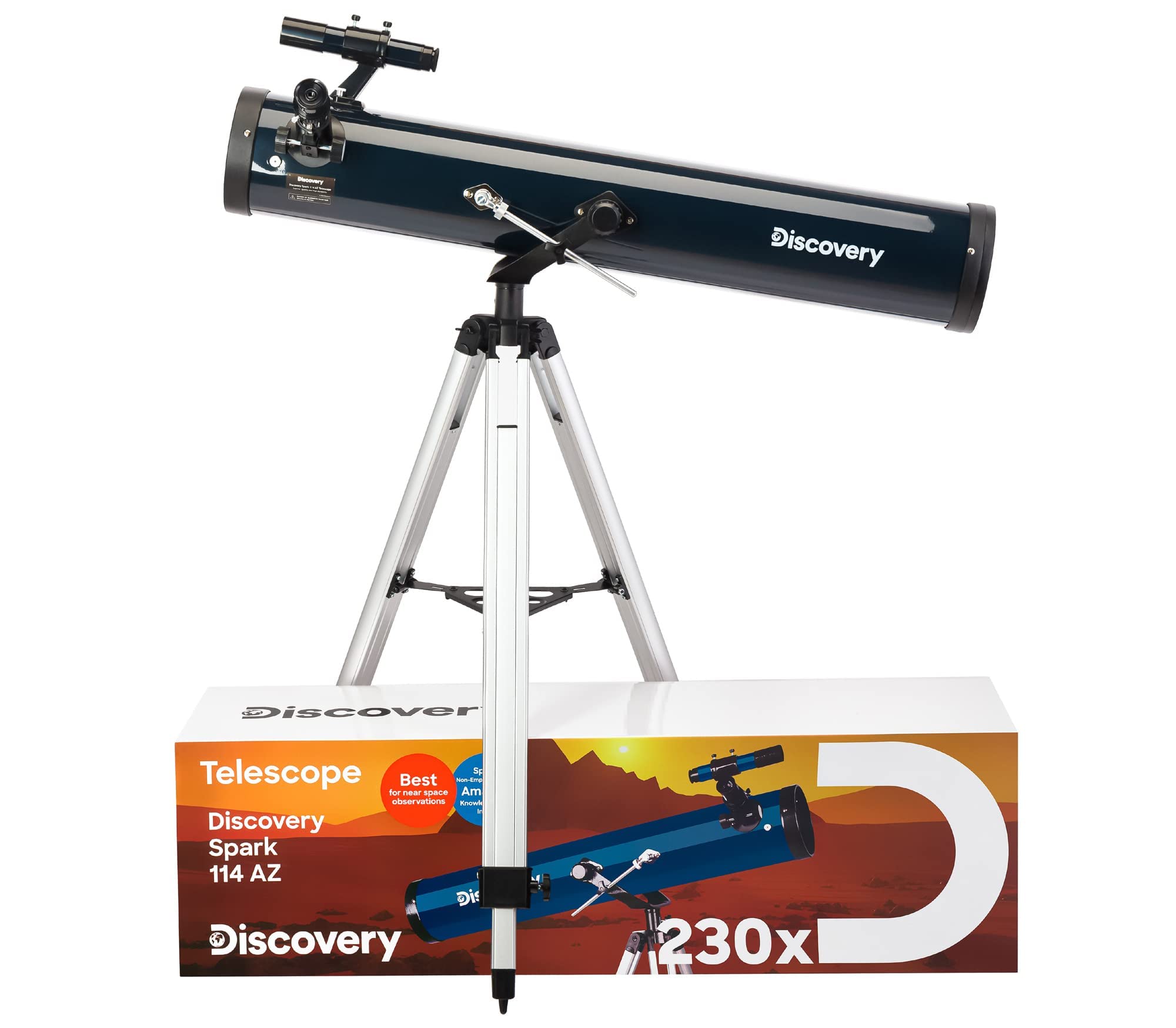 Discovery Spark 114 AZ Teleskop mit Buch Englisch Newton