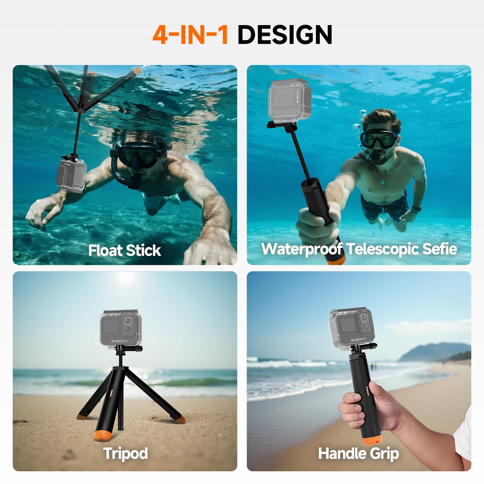 Svbony Selfie-Stick Wasserdicht 61cm Schwimm-Stativ
