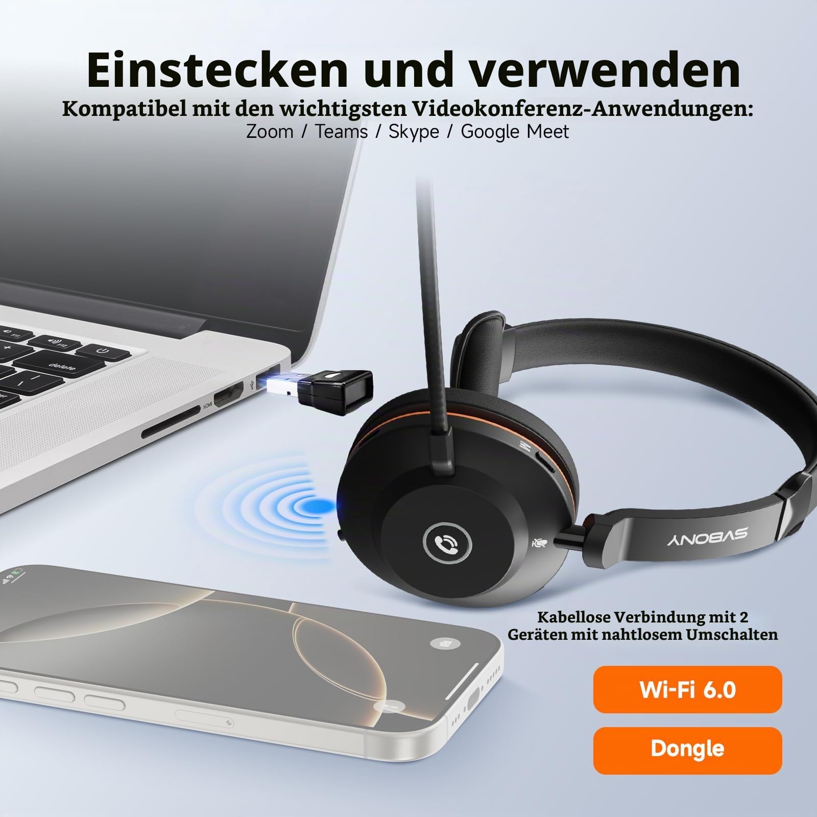 SVBONY SVN H1 Headset Bluetooth Mikrofon 1P 47 Std.