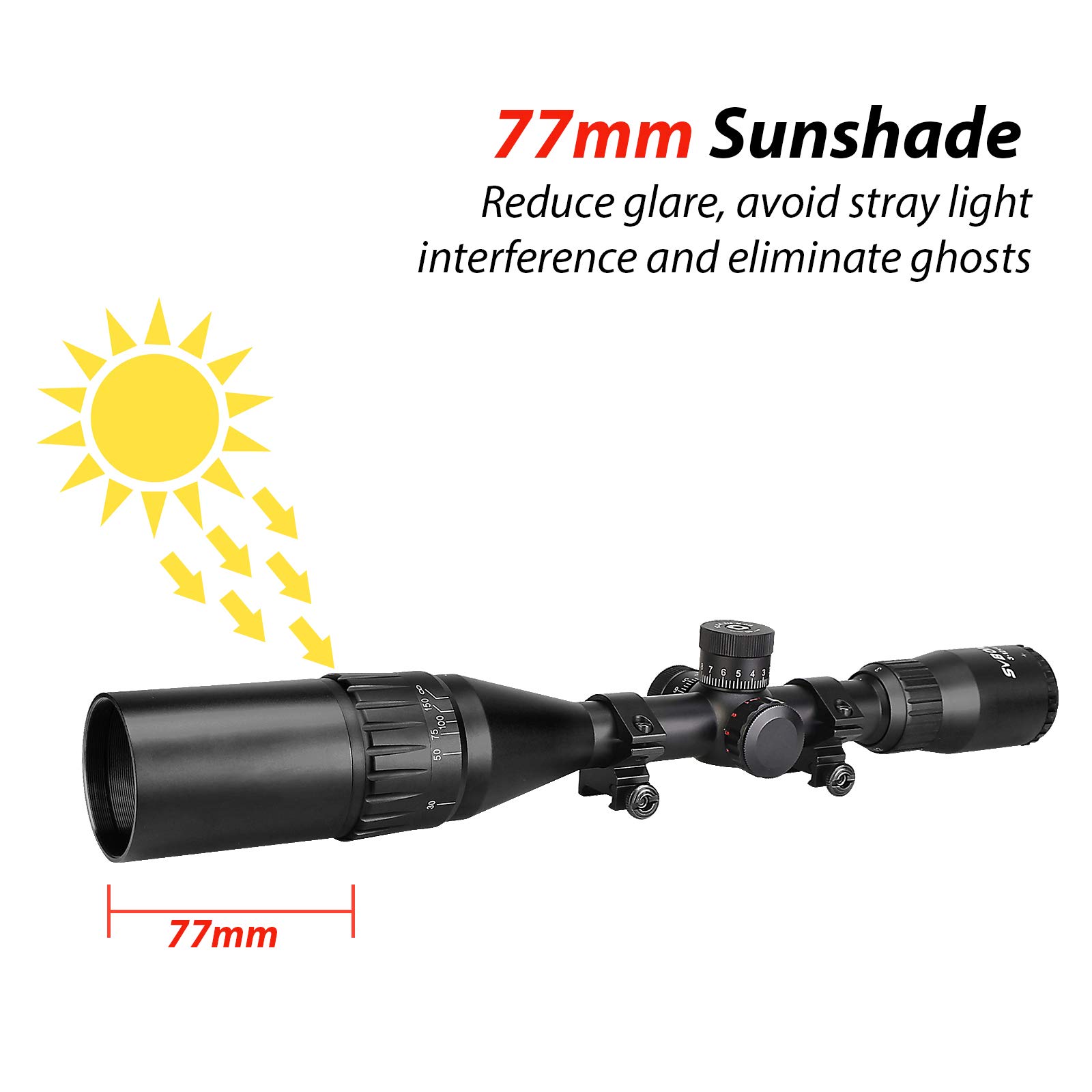 SVBONY SV177 Zielfernrohr 3-12x44 AO Mil-Dot beleuchtet