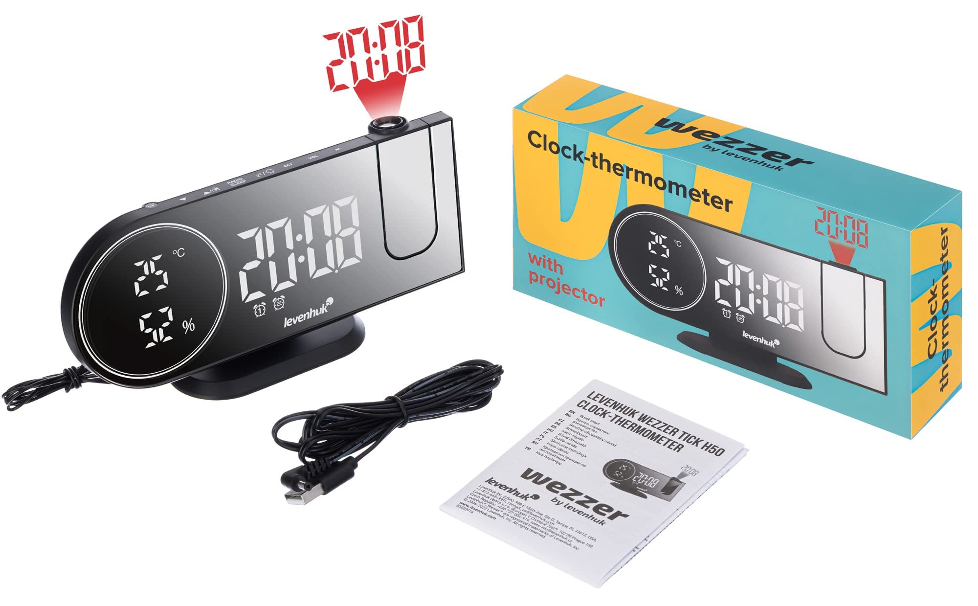Levenhuk Wezzer Tick H50 Projektionsuhr mit Thermometer