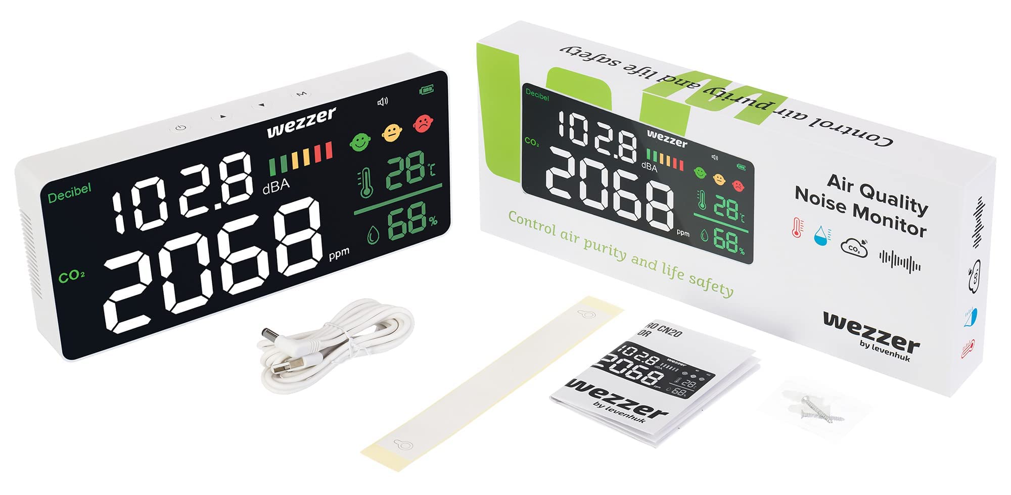 Levenhuk Wezzer Air PRO CN20 Luftqualitätsmonitor Lärm CO2