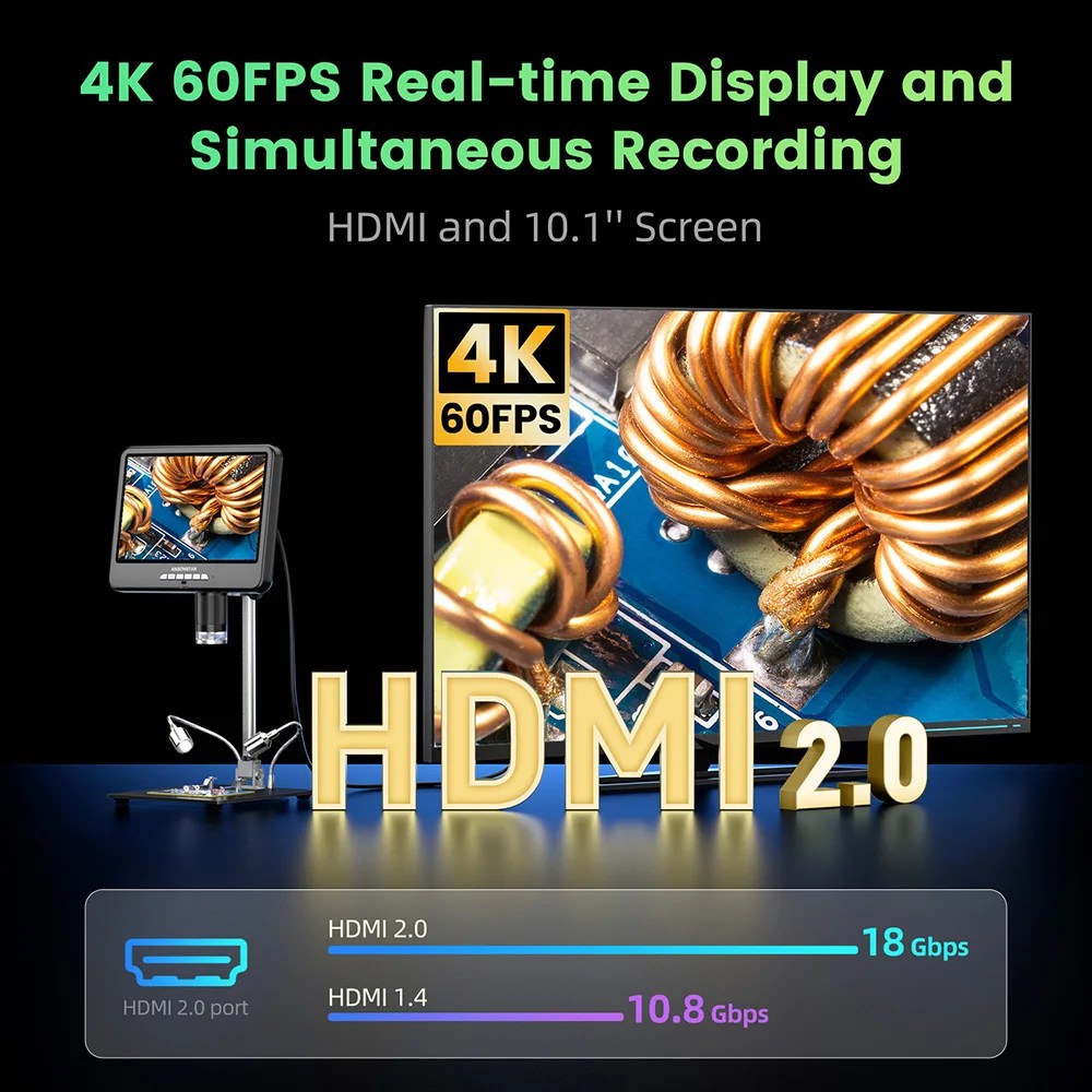 Andonstar AD210S 4K Lötmikroskop 10,1 Zoll 2000x