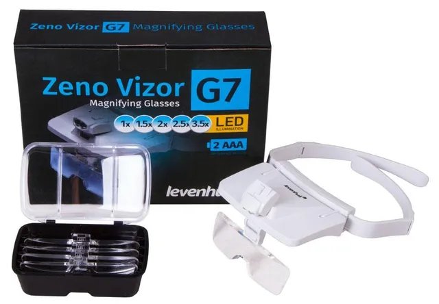 Levenhuk Zeno Vizor G7 Lupenbrille LED 1x-3,5x 5 Linsen
