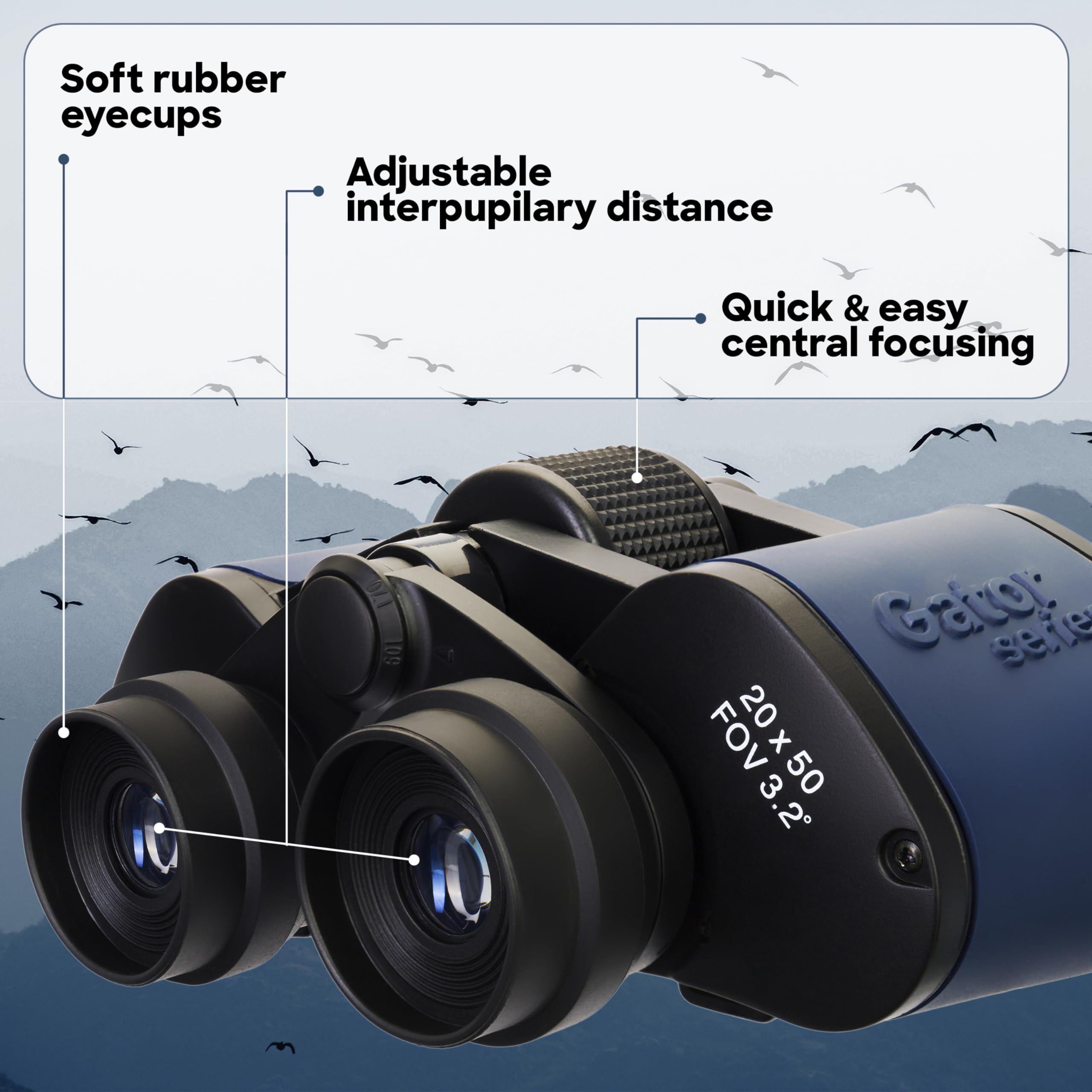 Levenhuk Discovery Gator 20x50 Fernglas Porro Erwachsene