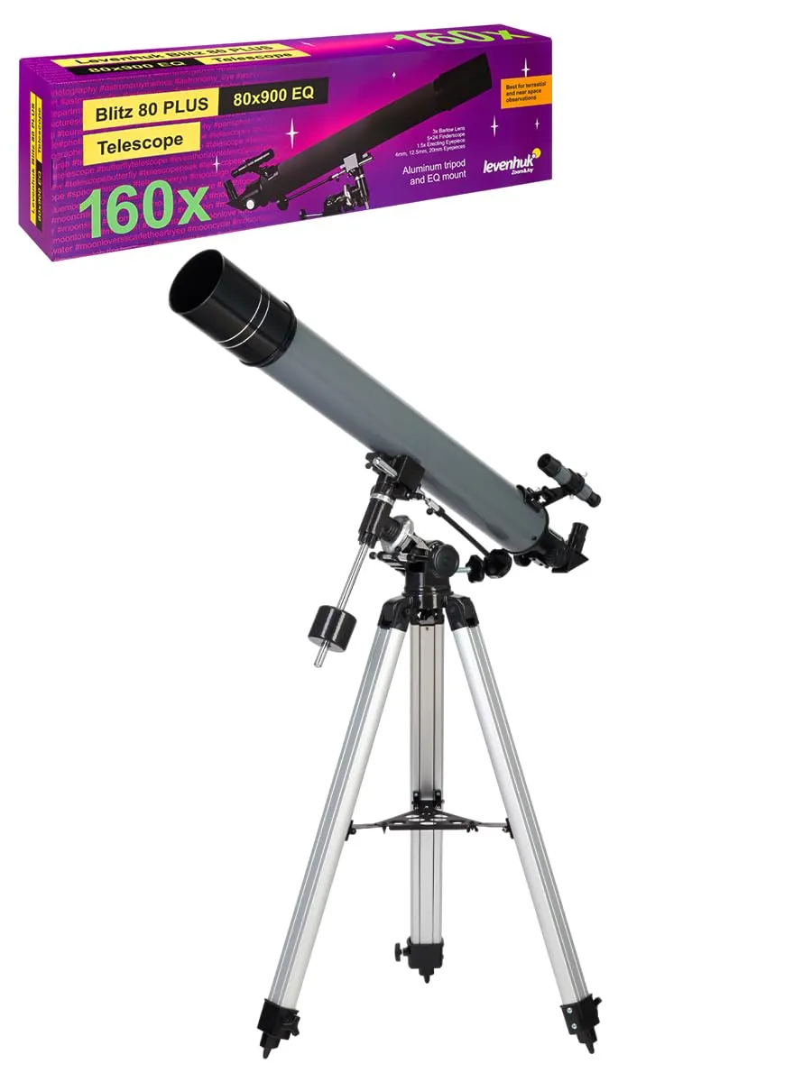 Levenhuk Blitz 80 Plus Refraktor-Teleskop 80/900 EQ