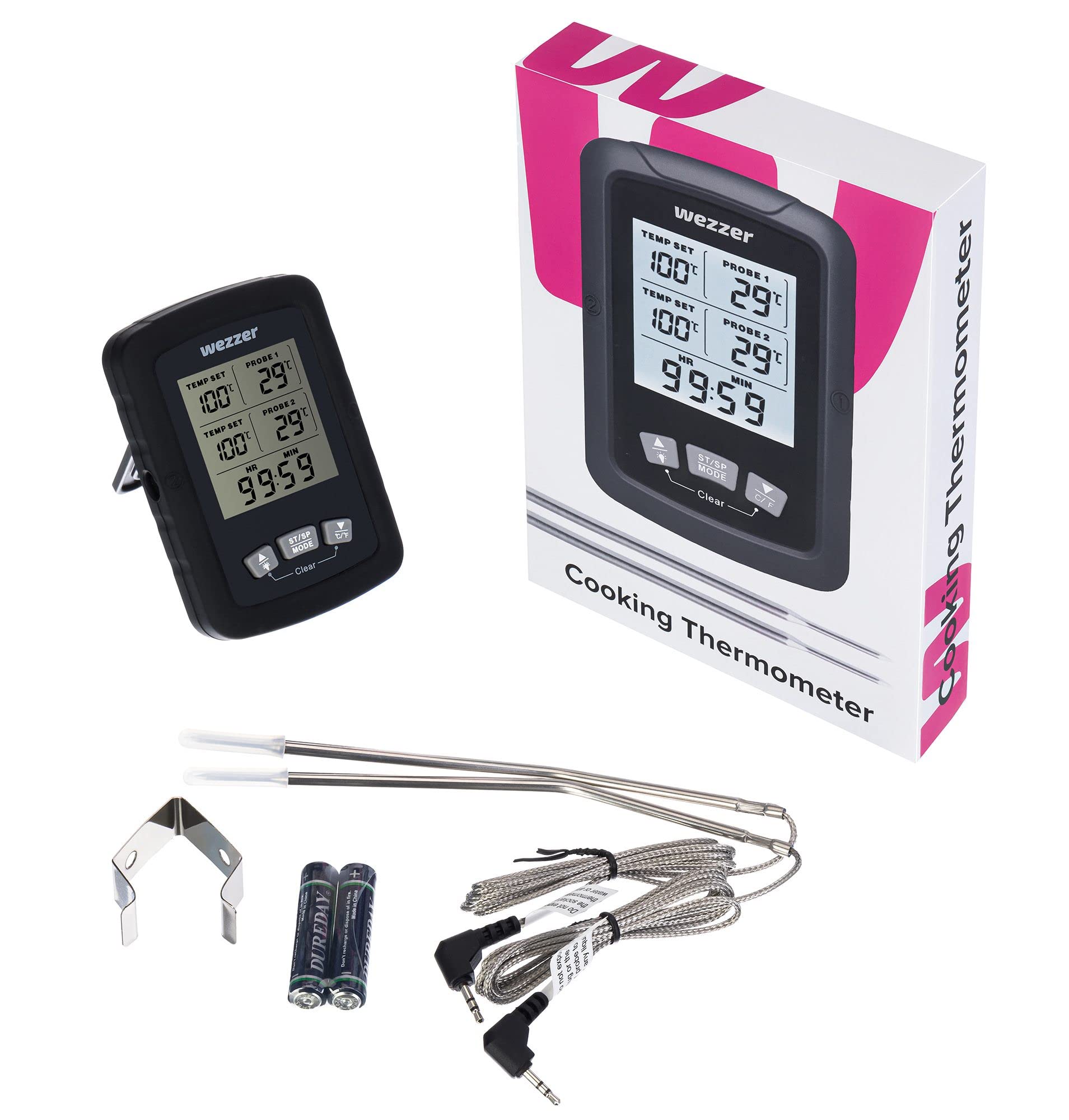 Levenhuk Wezzer Cook MT60 Bratenthermometer Timer 2 Fühler