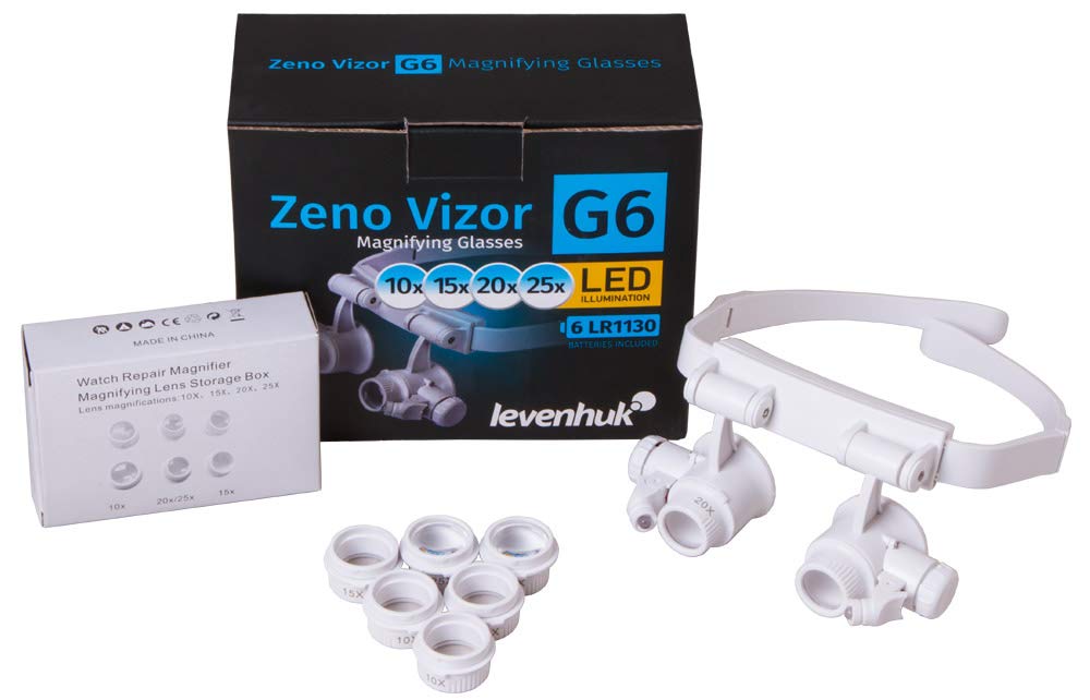 Levenhuk Zeno Vizor H4 Kopflupe LED 1x-20x