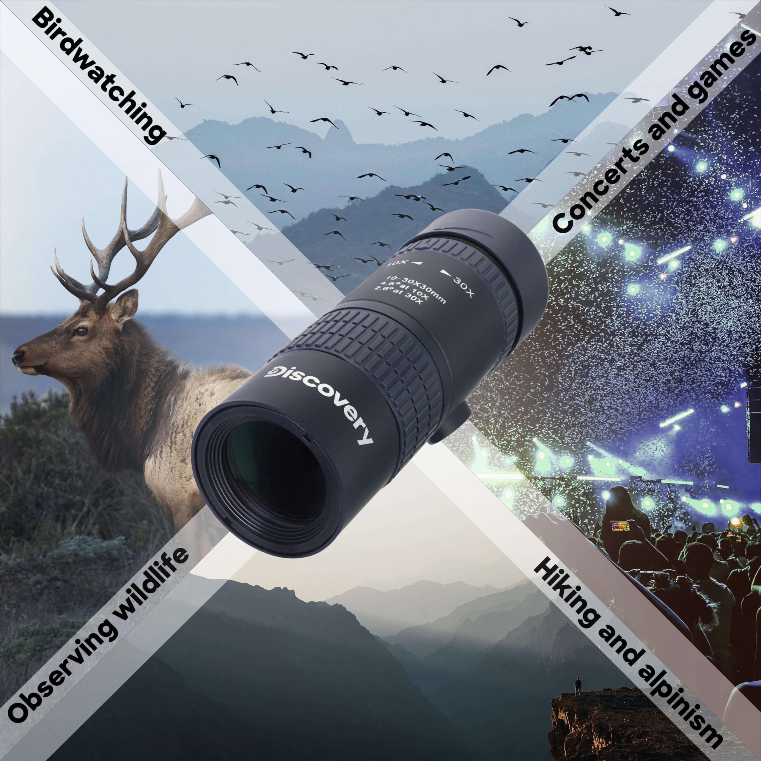 Discovery Gator 10-30x31 Zoom-Monokular BK-7 Kompakt