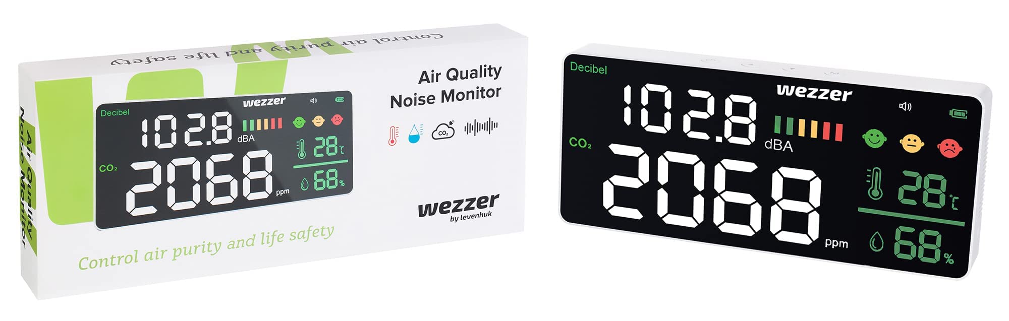 Levenhuk Wezzer Air PRO CN20 Luftqualitätsmonitor Lärm CO2