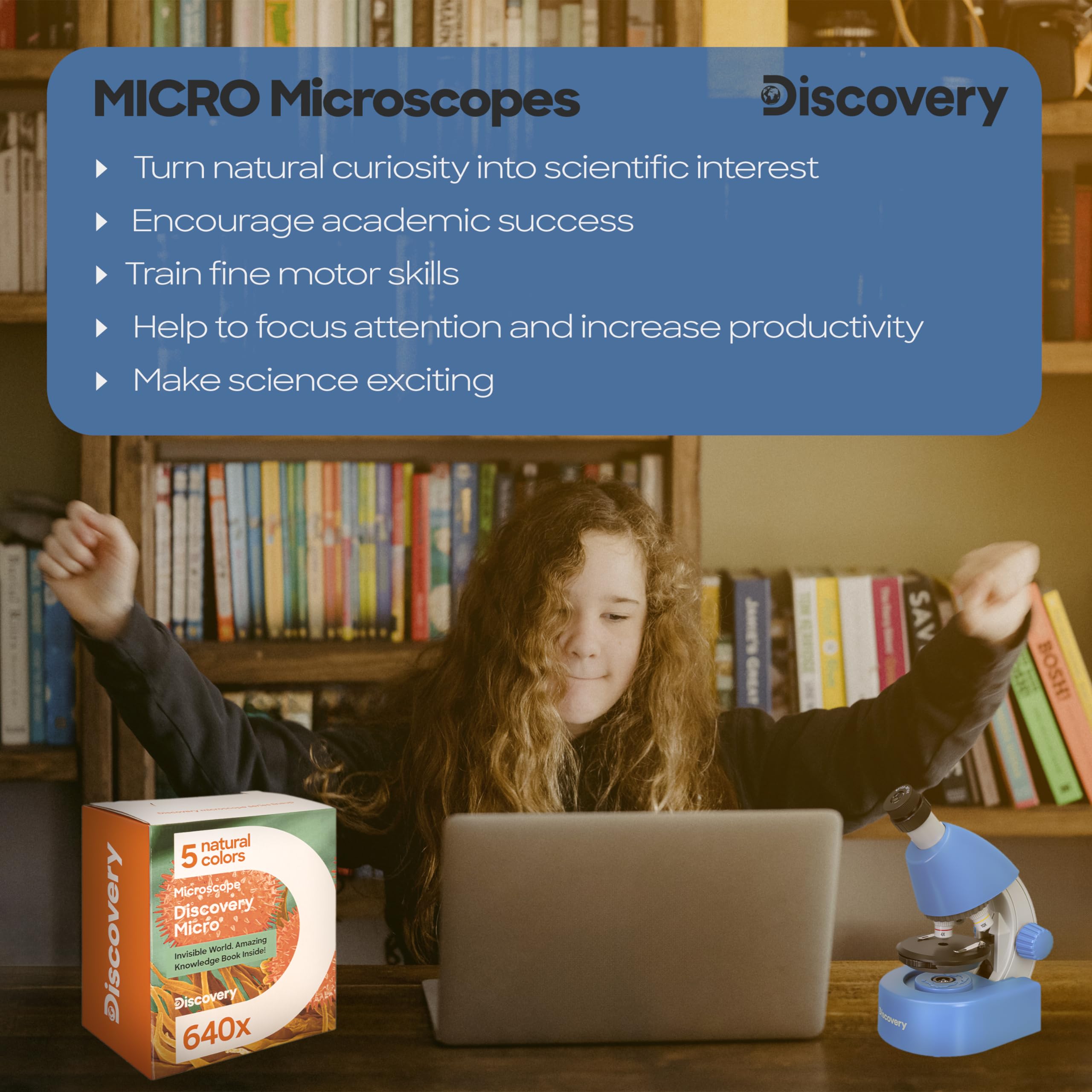 Levenhuk Discovery Micro Gravity Mikroskop 40-640x Kinder