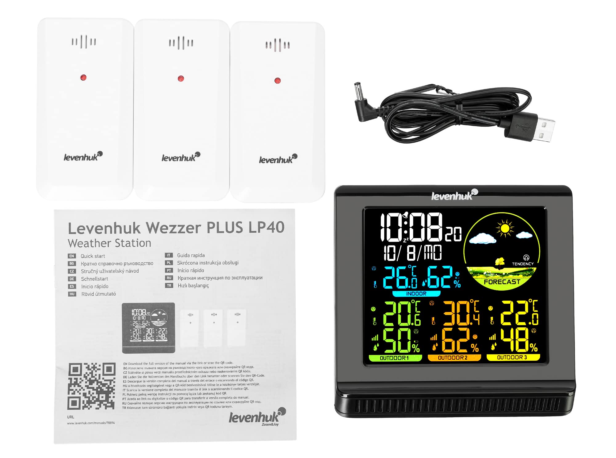 Levenhuk Wezzer PLUS LP40 Wetterstation mit 3 Sensoren