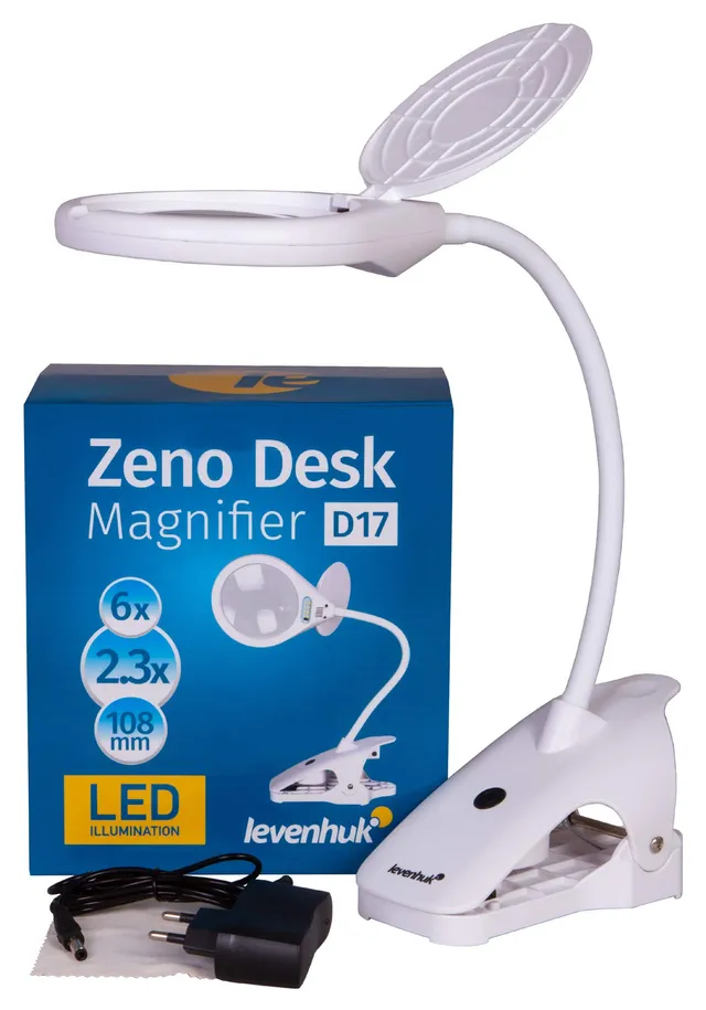 Levenhuk Zeno Desk D17 Tischlupe LED 2,3x/6x Klemme