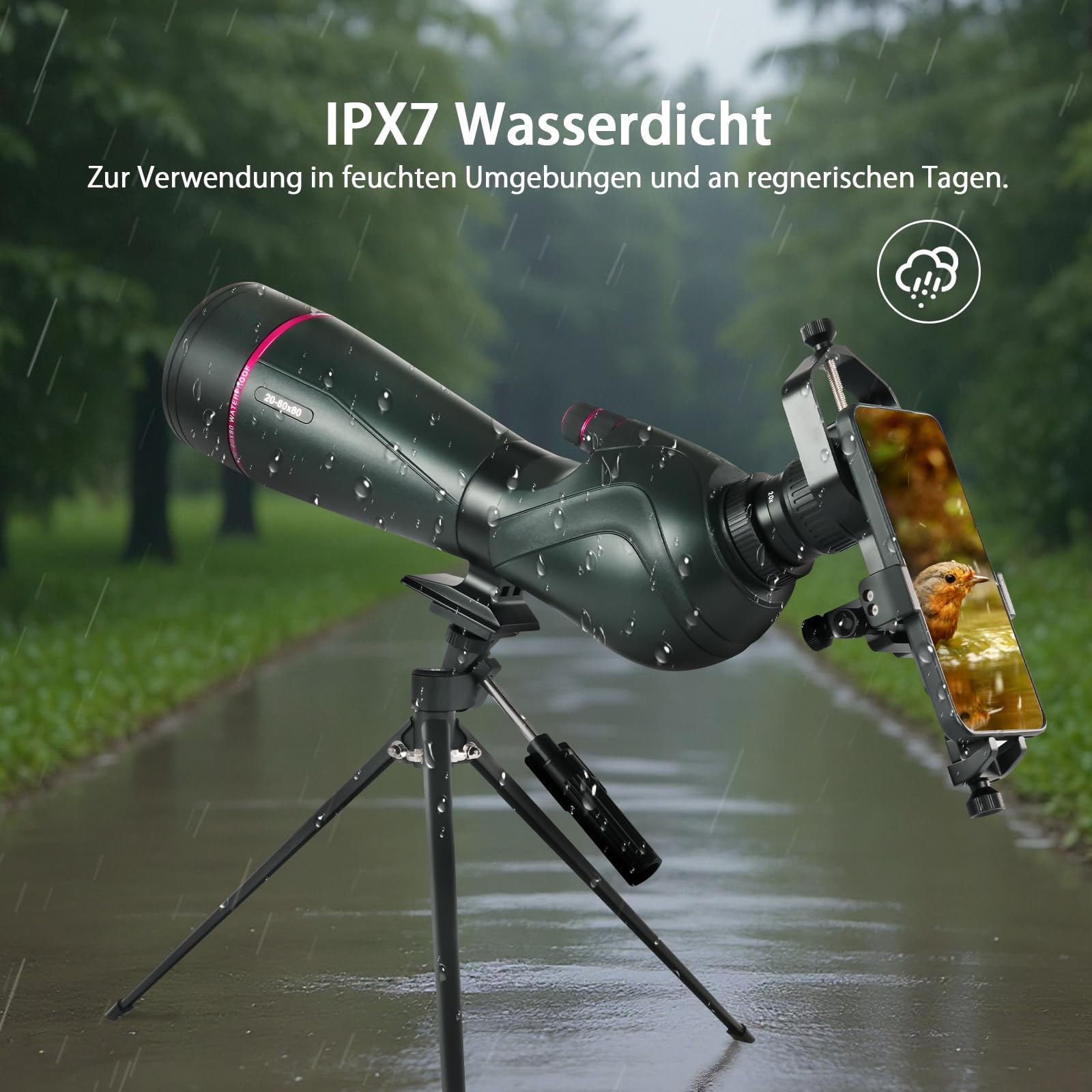 SVBONY SV406 Spektiv 20-60x80 mit Handyadapter