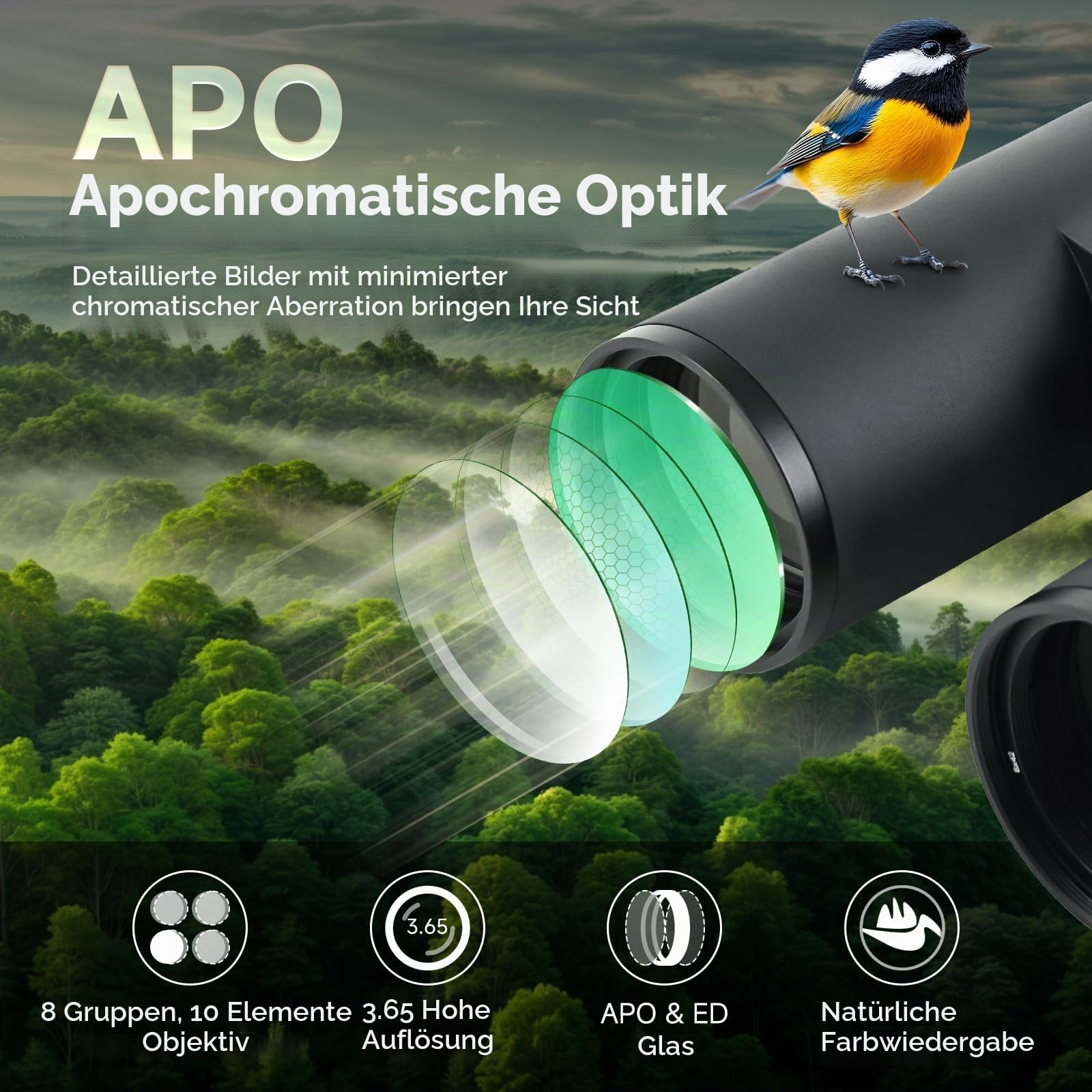 SVBONY SA207 PRO Fernglas 8x42 APO Weitwinkel 9,1°