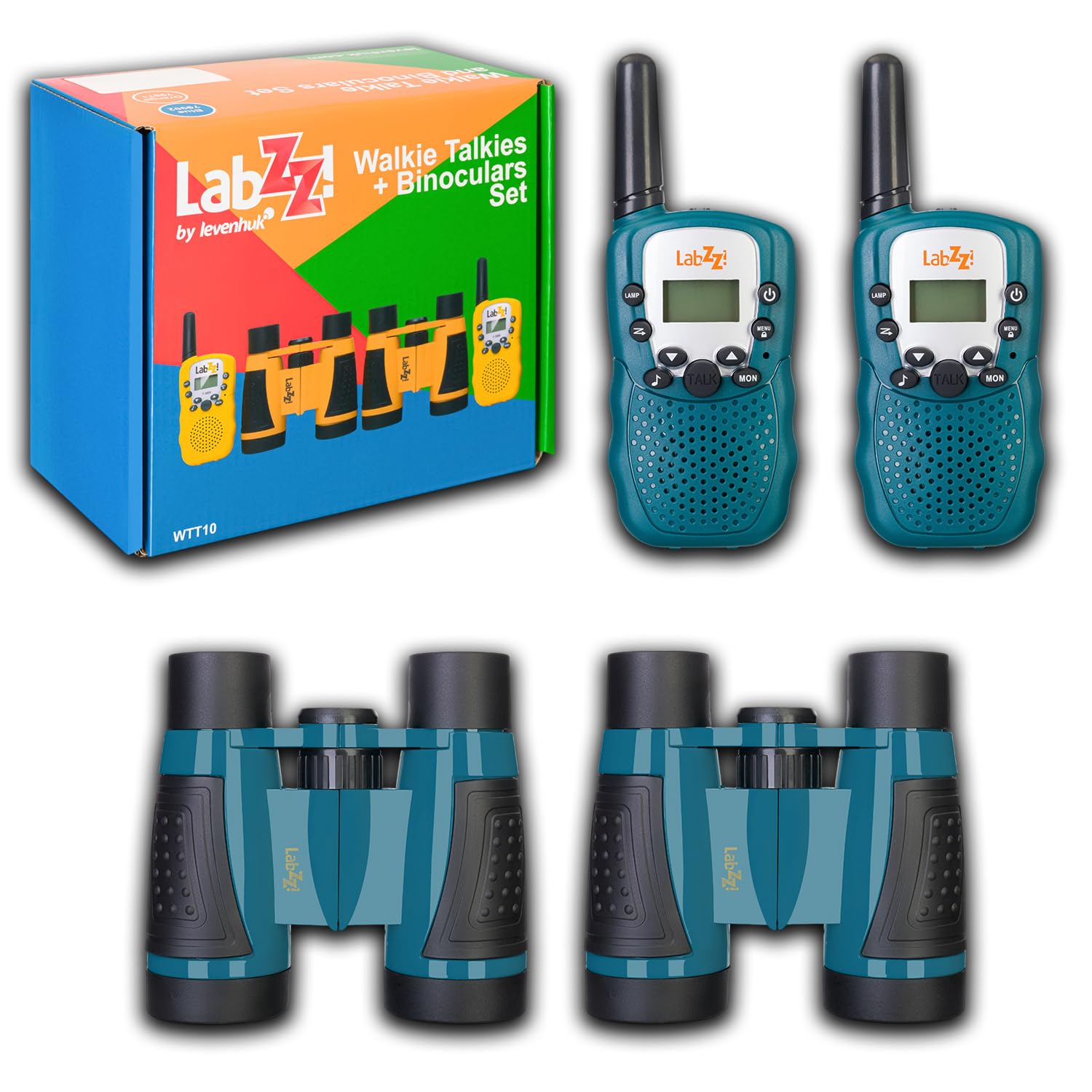 Levenhuk LabZZ WTT10 Set Walkie Talkie Fernglas Blau