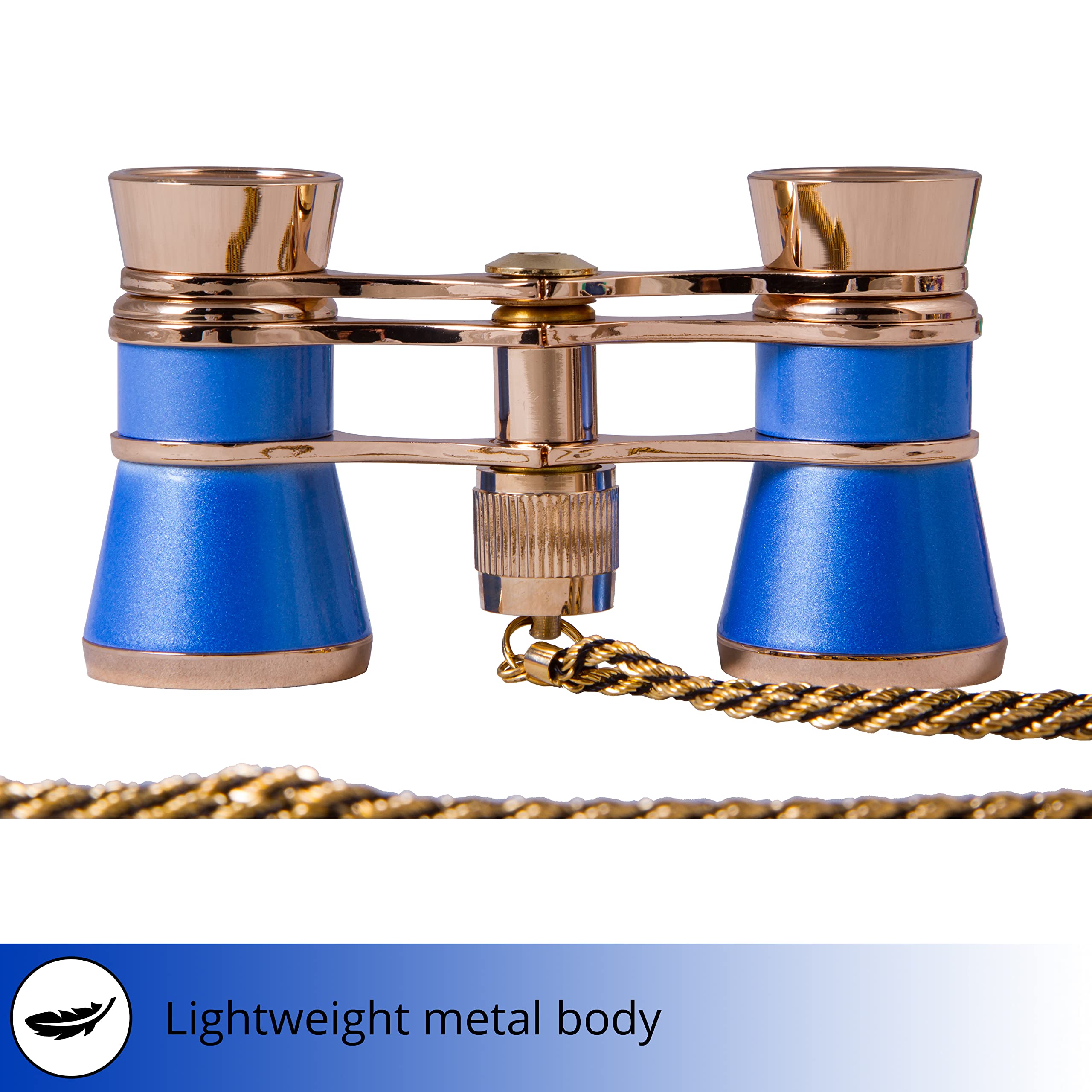 Levenhuk Broadway 325C Opernglas 3x25 Meeresblau mit Kette