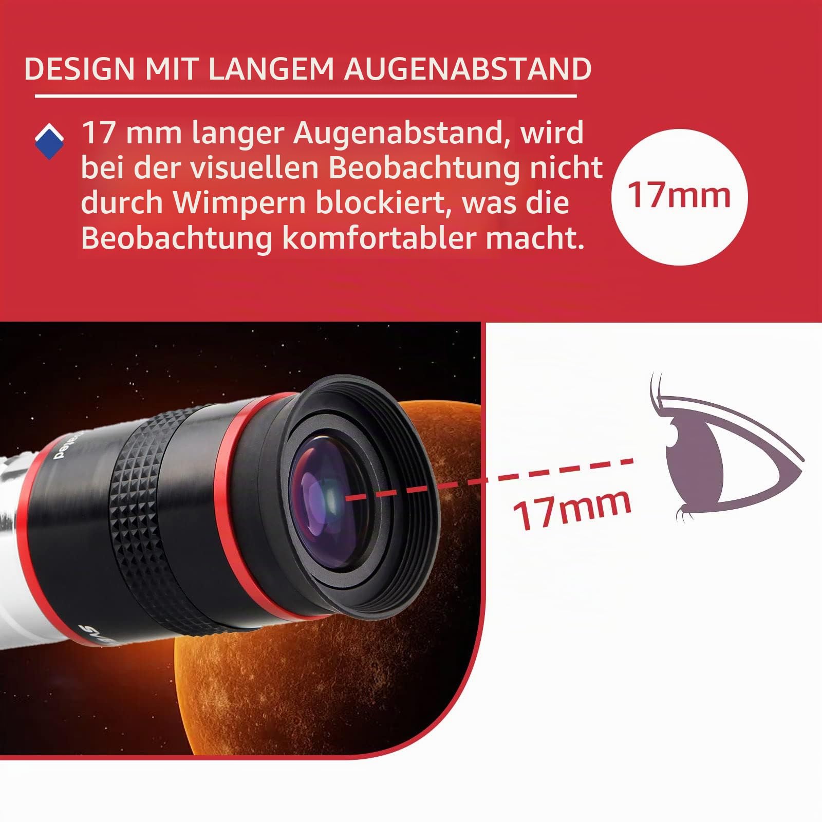 Svbony 6mm Okular 68° Weitwinkel 1,25 Zoll