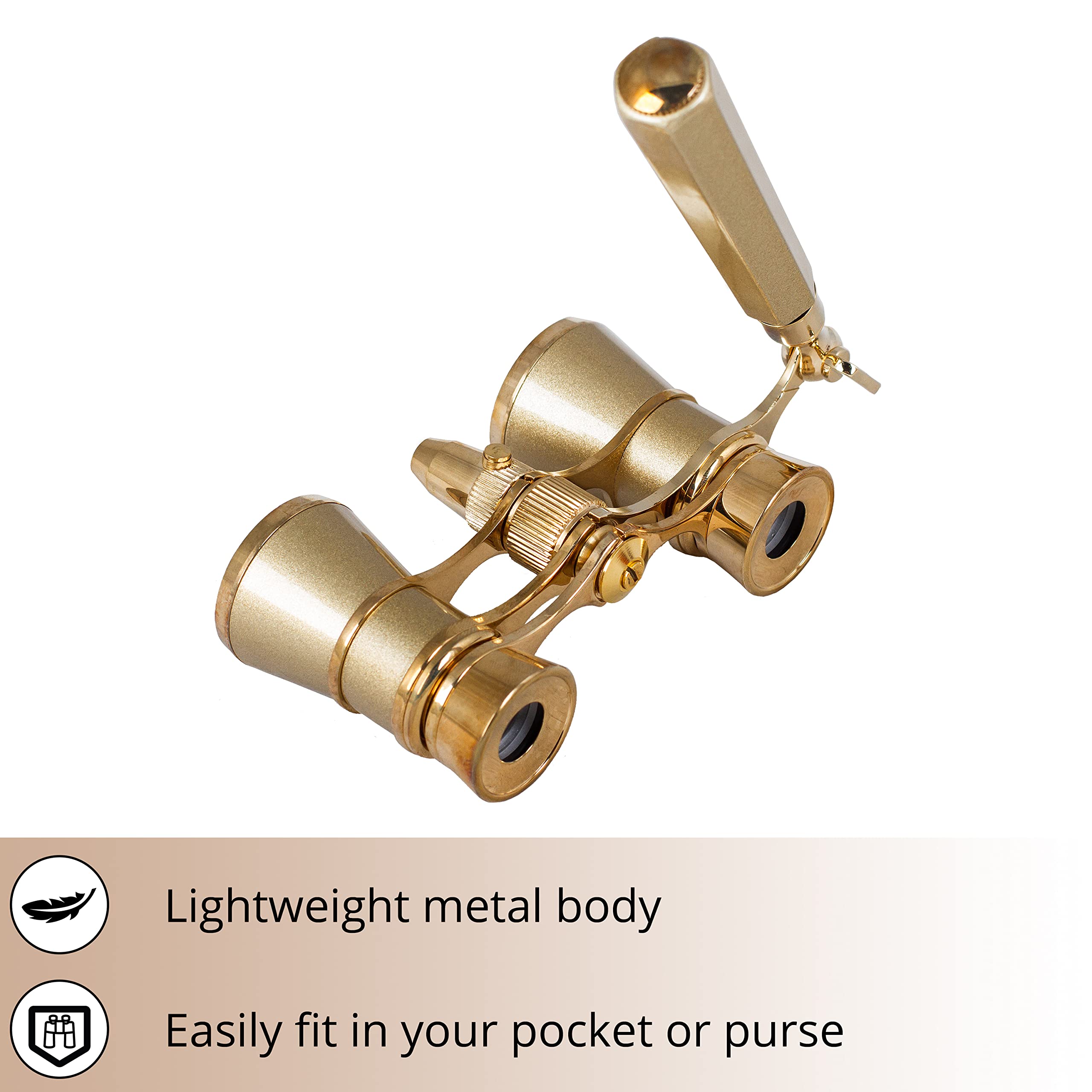 Levenhuk Broadway 325N Opernglas 3x25 Gold Griff LED