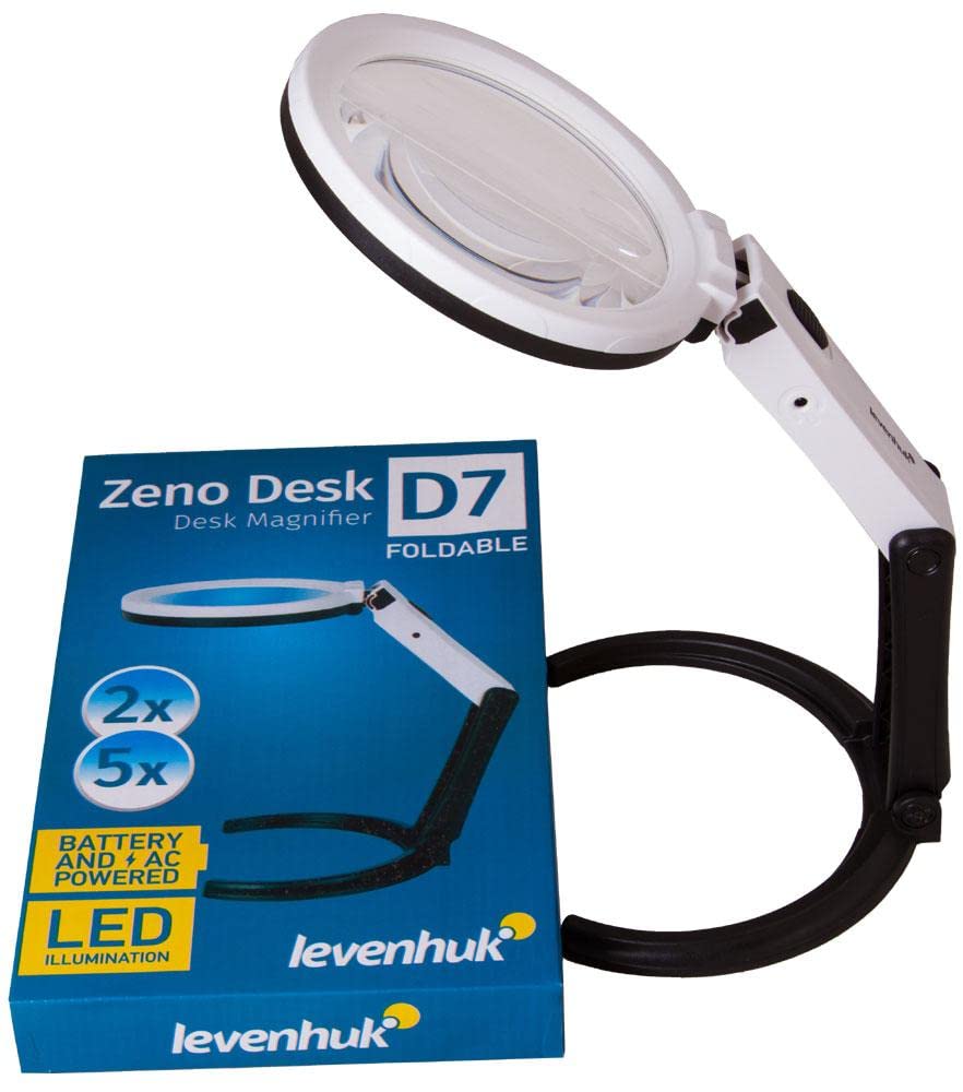 Levenhuk Zeno Desk D7 Tischlupe LED 2x/5x mit Flexarm