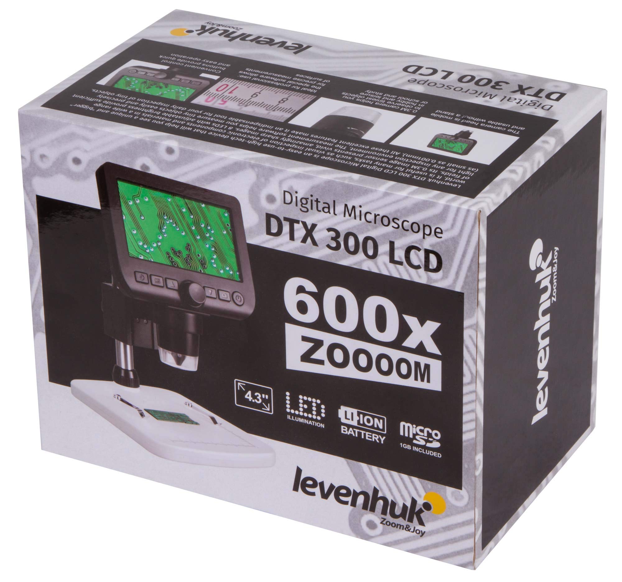 Levenhuk DTX 300 LCD Digitalmikroskop 20-600x mit 8 LEDs