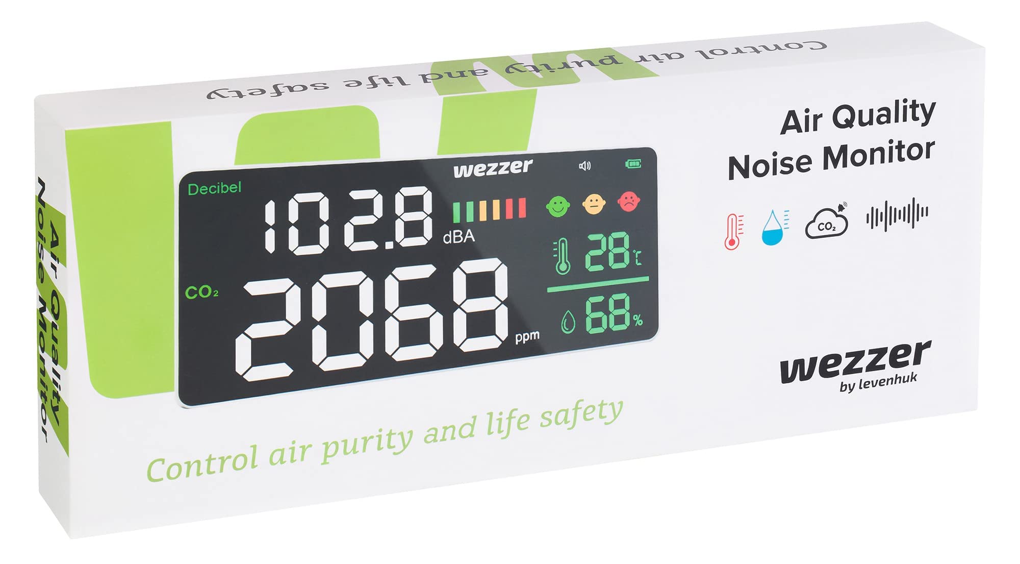 Levenhuk Wezzer Air PRO CN20 Luftqualitätsmonitor Lärm CO2