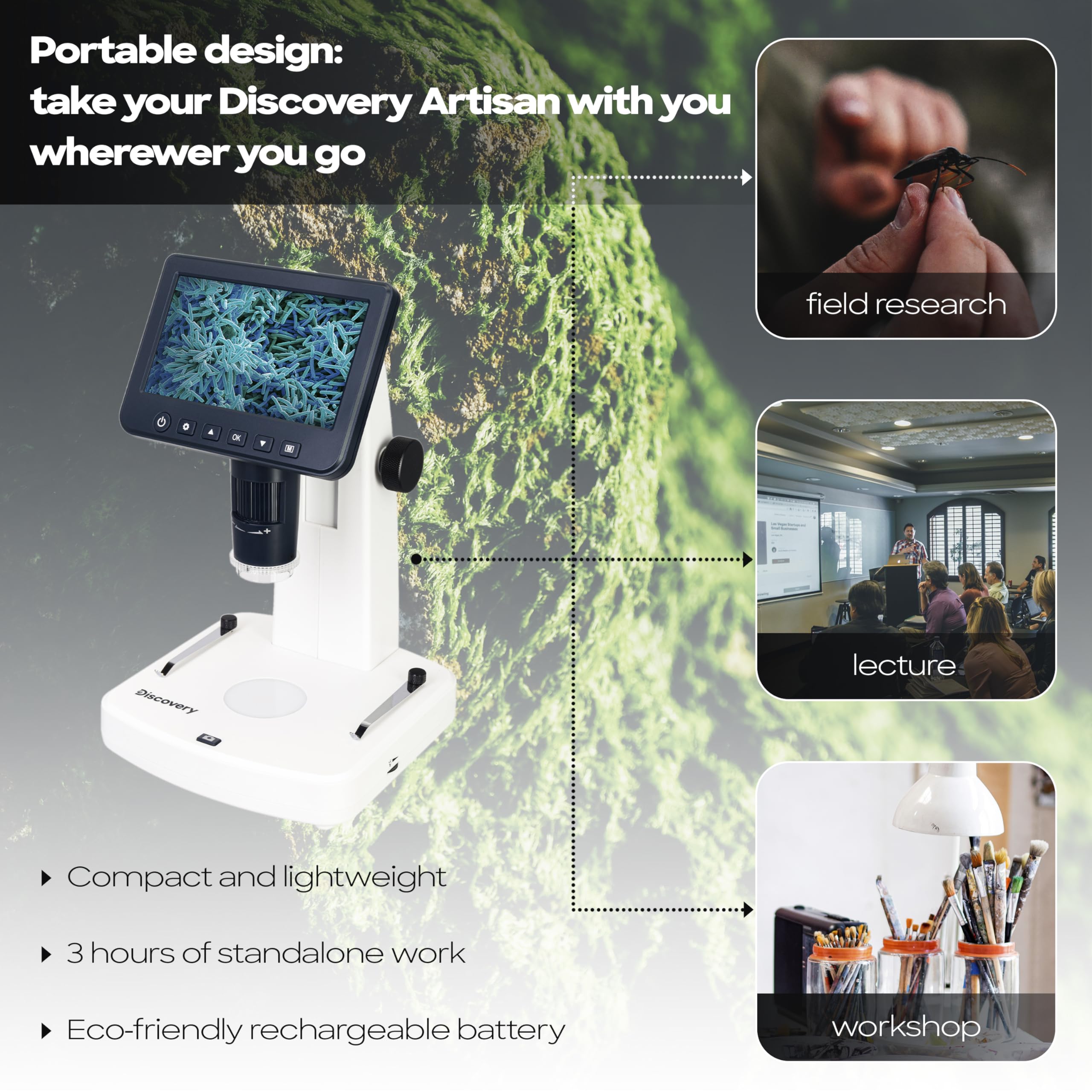 Levenhuk Discovery Artisan 512 Digitalmikroskop 5 Zoll 10–300x