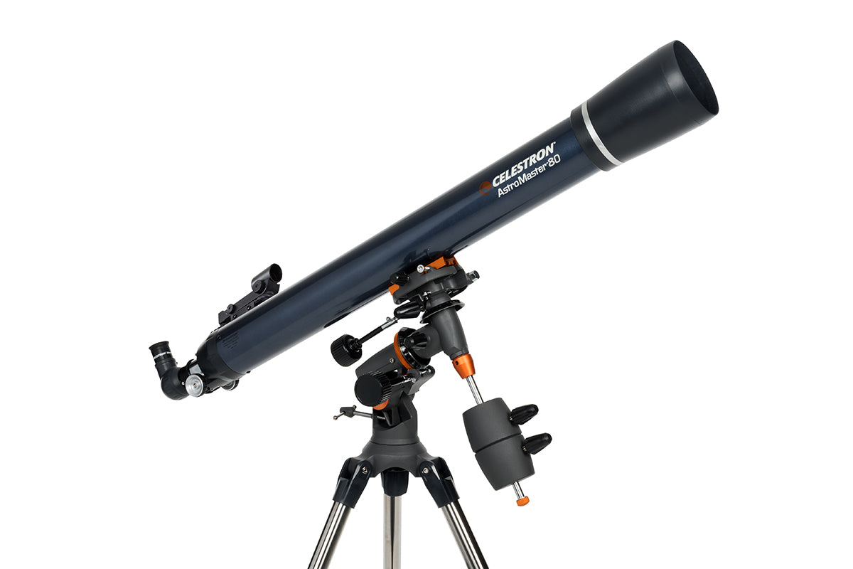 Celestron AstroMaster 80EQ Teleskop 80mm mit Motor + Adapter