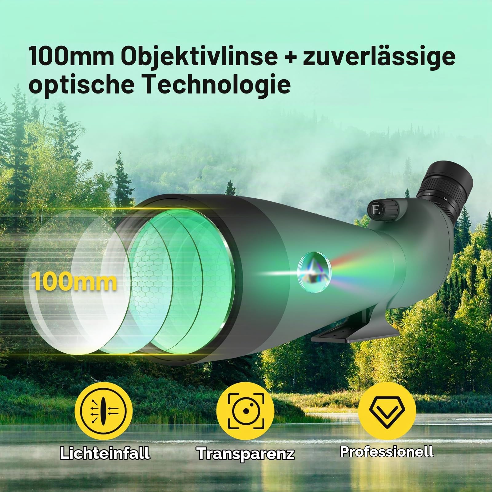Svbony SV28 25-75x100 Spektiv Tischstativ Handyadapter