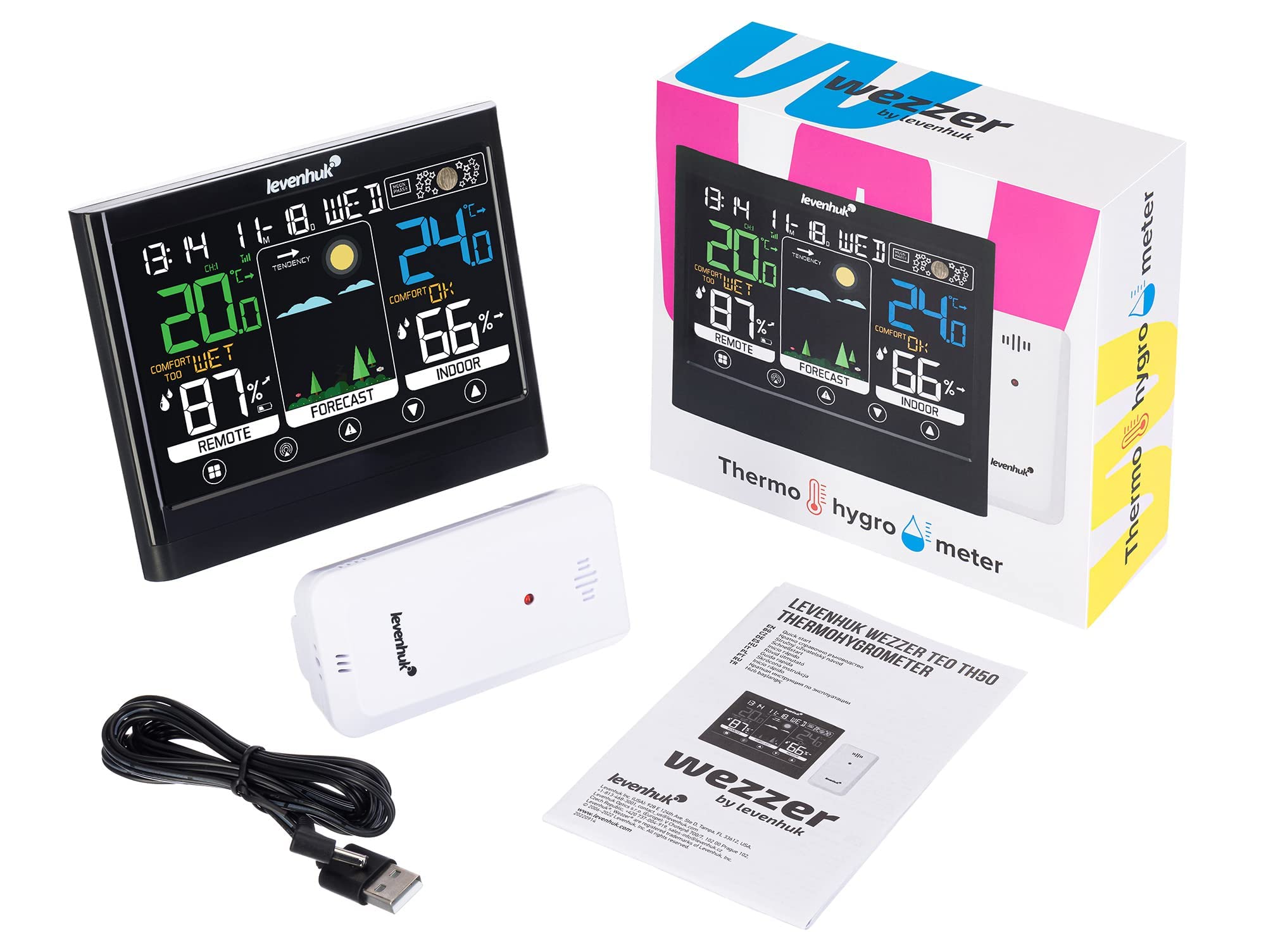 Levenhuk Wezzer Teo TH50 Thermohygrometer mit Funksensor
