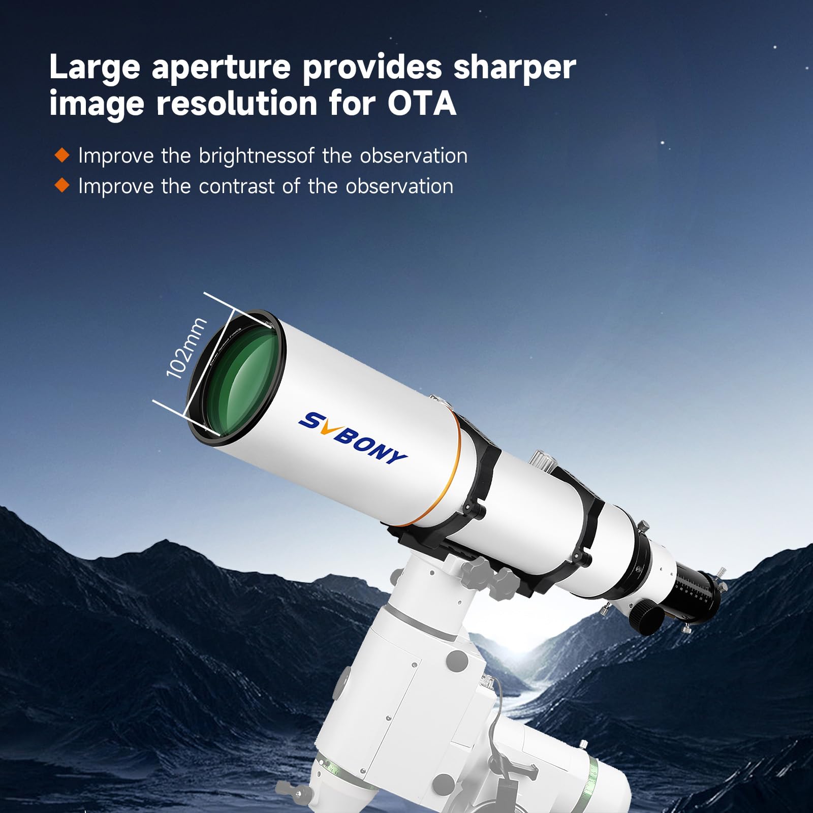 SVBONY SV503 Teleskop 102F7 ED Refraktor OTA 102mm