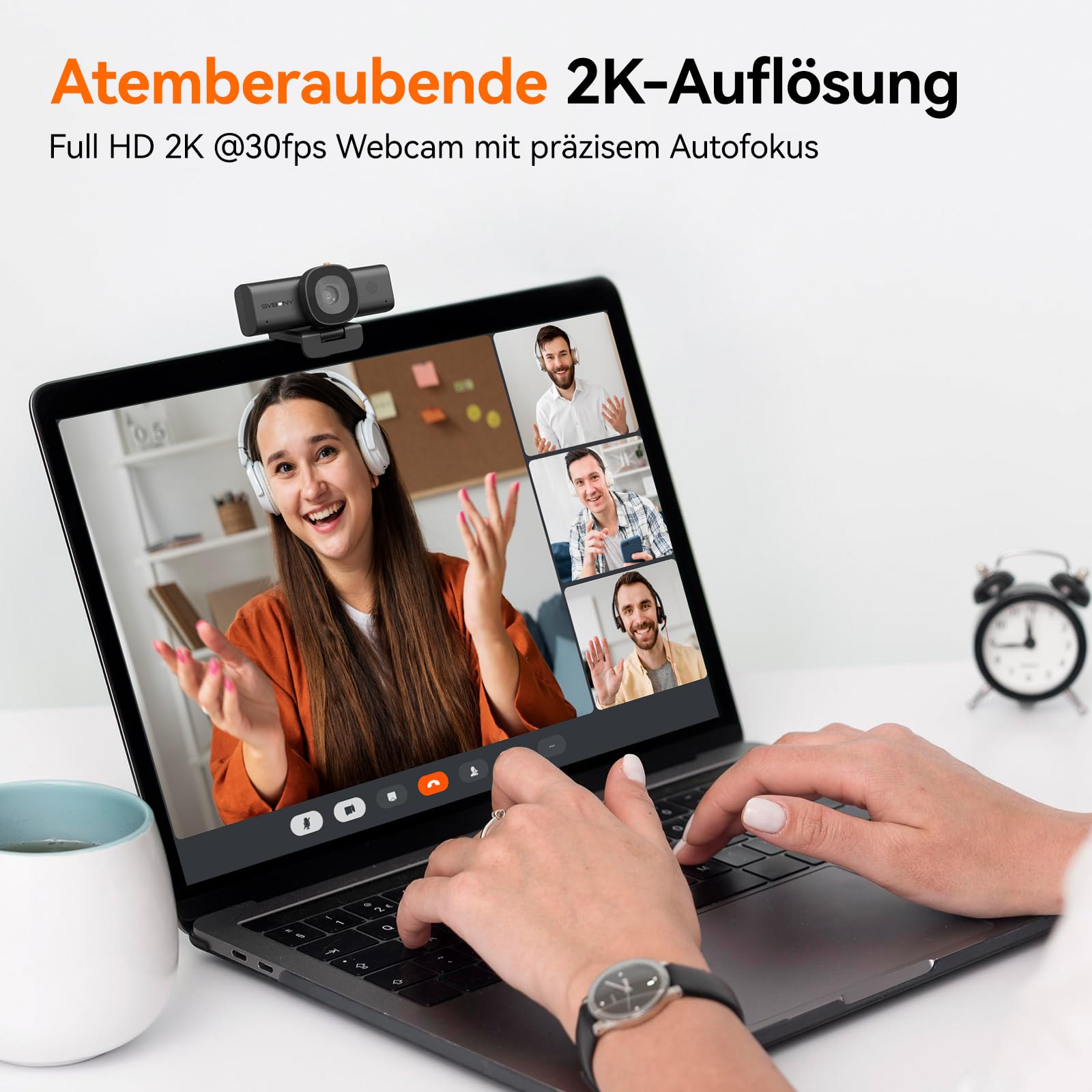 Svbony SVN W1 Webcam 2K 30fps Autofokus Mikrofon