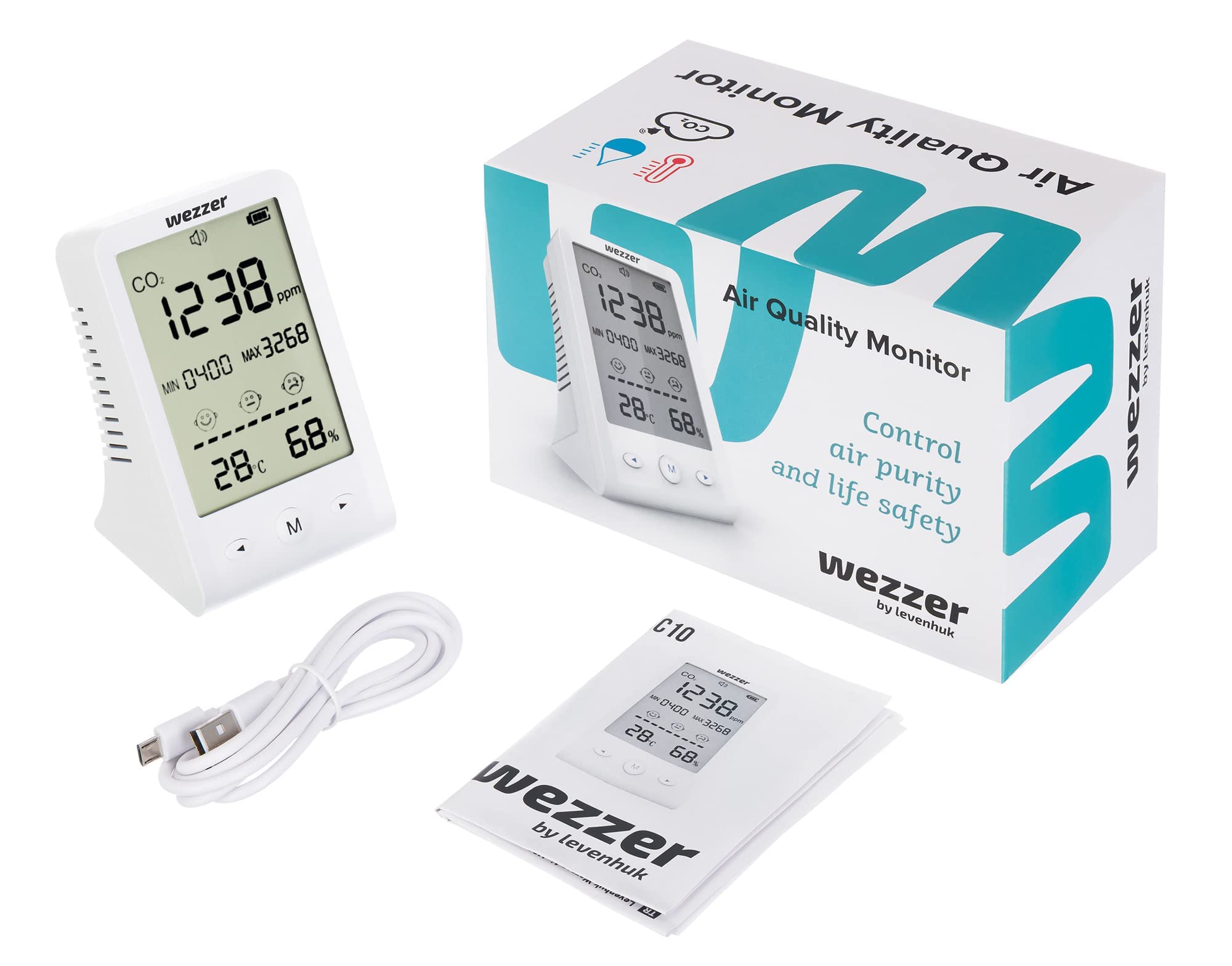 Levenhuk Wezzer Air MC10 CO2-Messgerät Thermometer Hygrometer