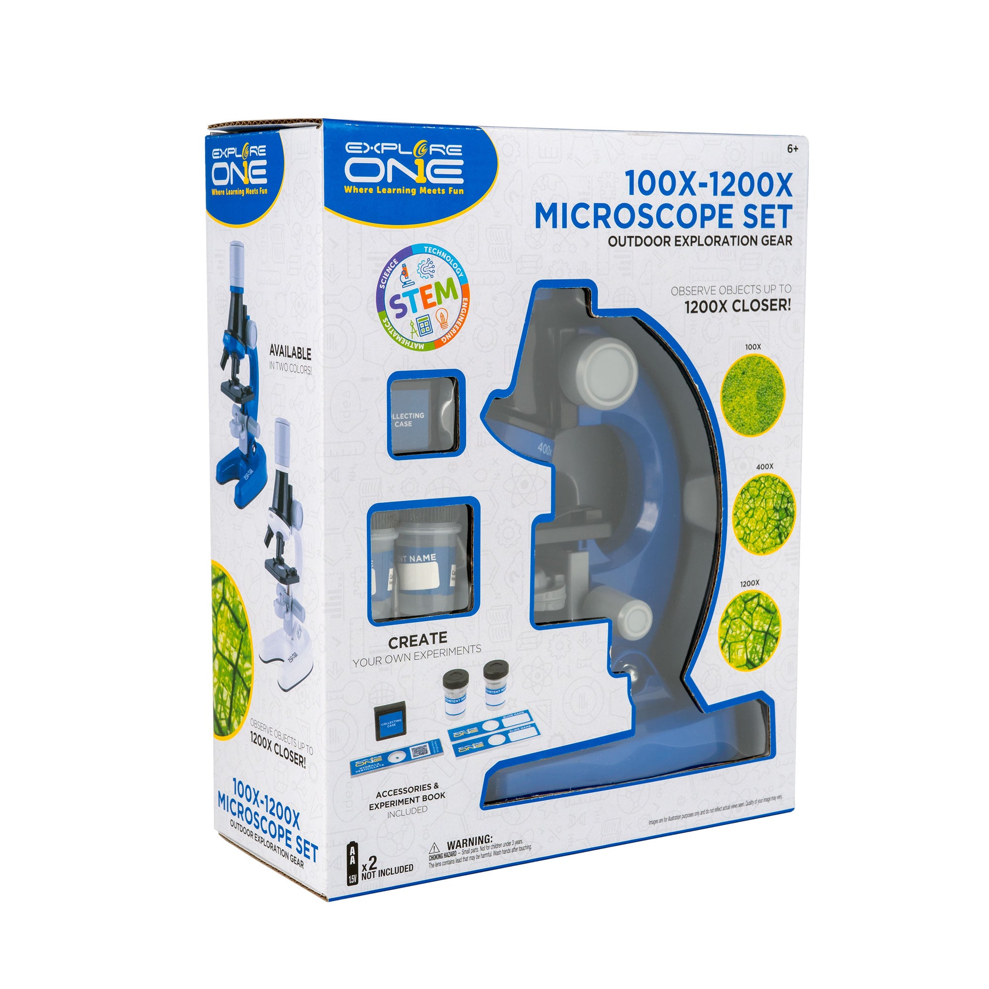 Explore One Mikroskop 100x-1200x Set Blau Einsteiger