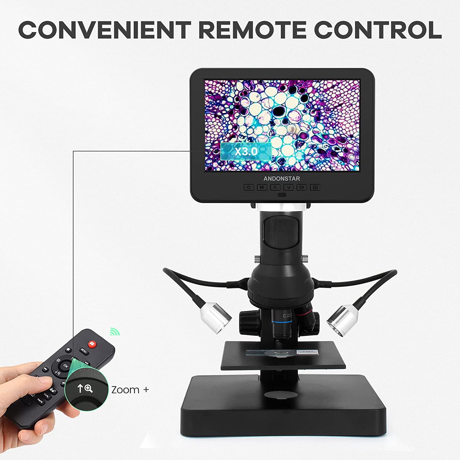 Andonstar AD246P Tri-Lens Digitalmikroskop 7 Zoll
