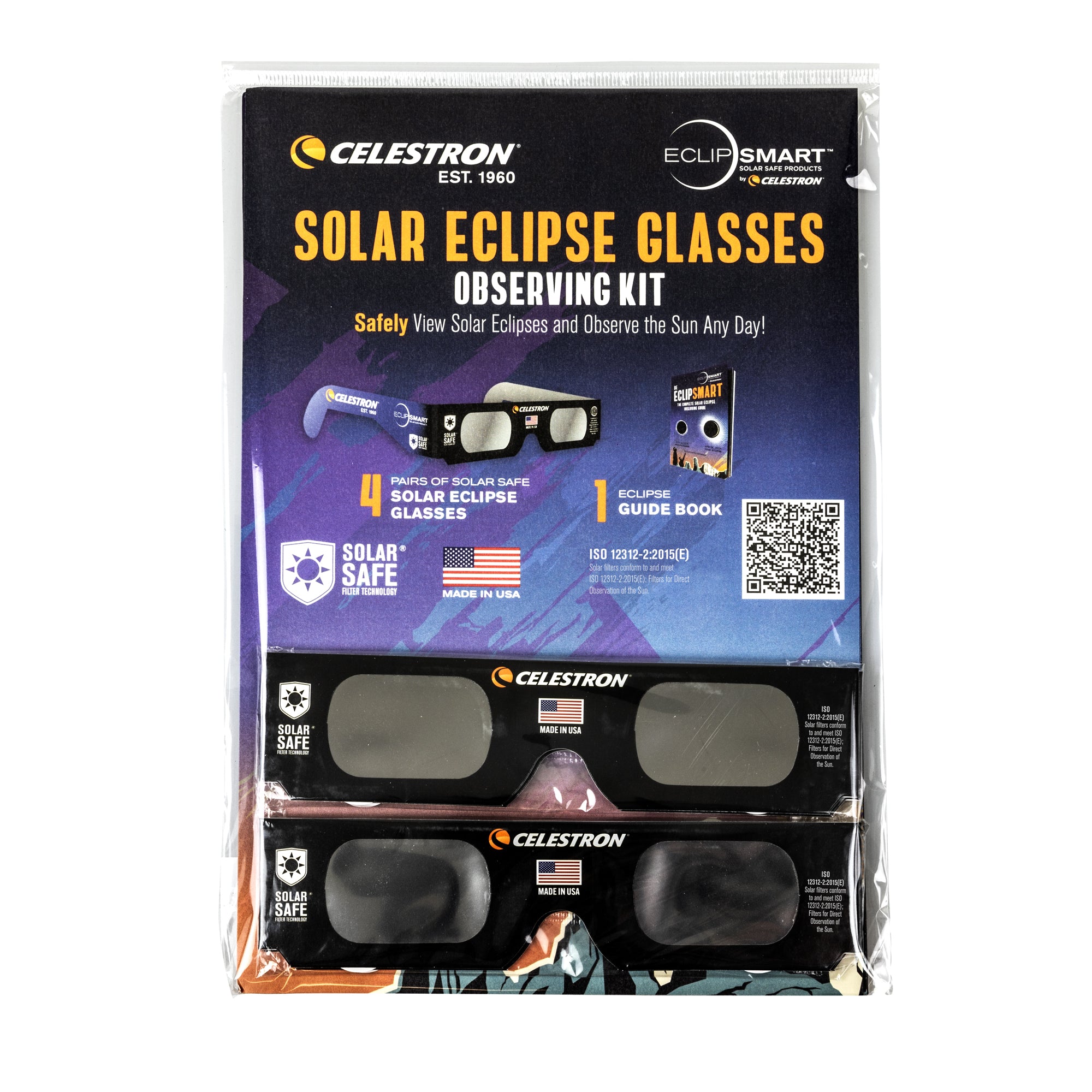 Celestron EclipSmart Sonnenfinsternisbrillen 4er Set ISO