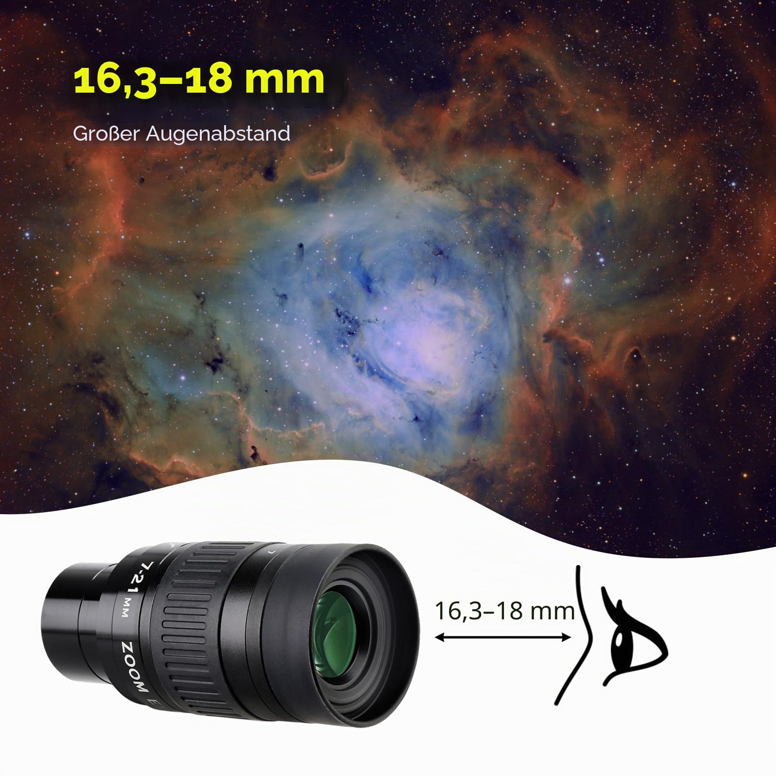 SVBONY SV135 Zoom-Okular 7-21mm 1,25 Zoll 57°-40° Weitwinkel