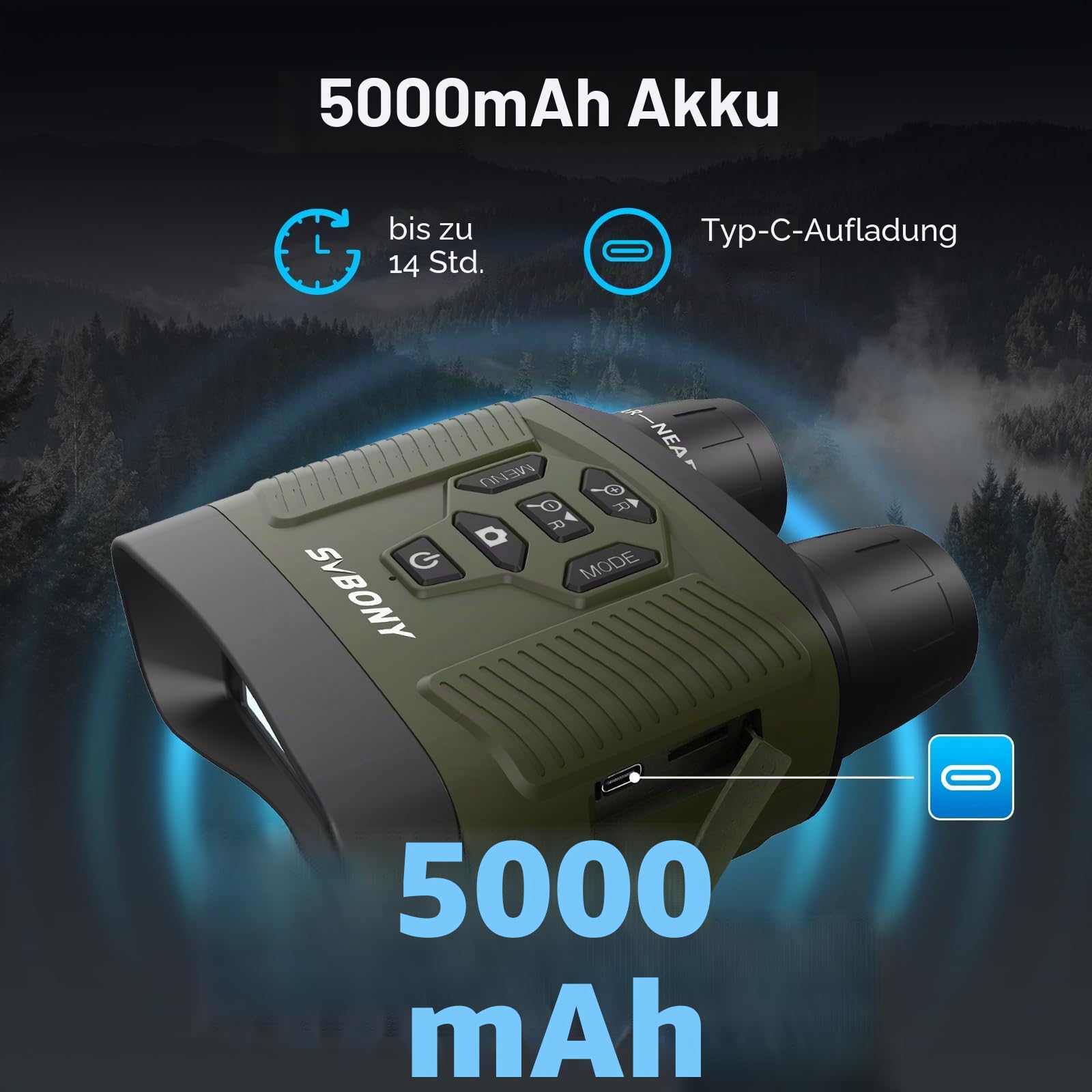SVBONY SA206 Nachtsichtgerät 8X 300m 4K IR-Fernglas