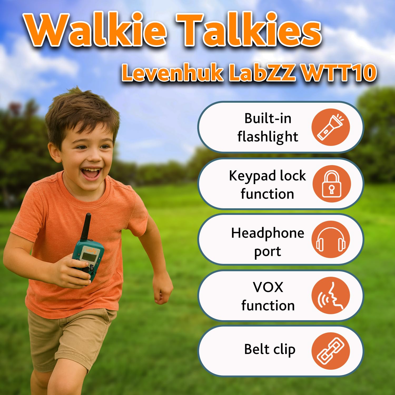 Levenhuk LabZZ WTT10 Set Walkie Talkie Fernglas Blau