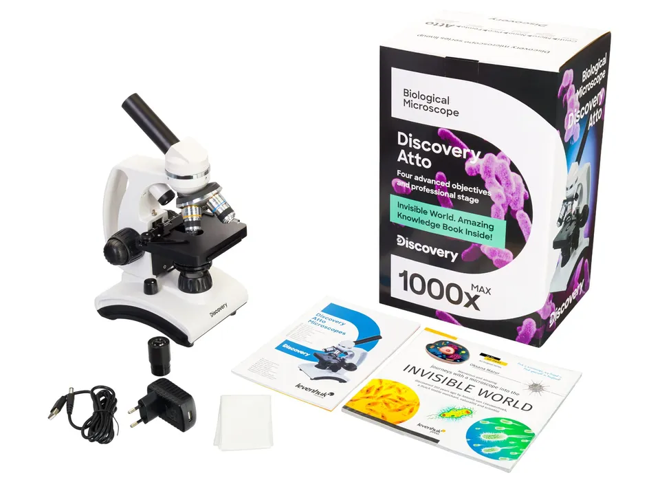 Levenhuk Discovery Atto Polar Mikroskop 40-1000x Labor