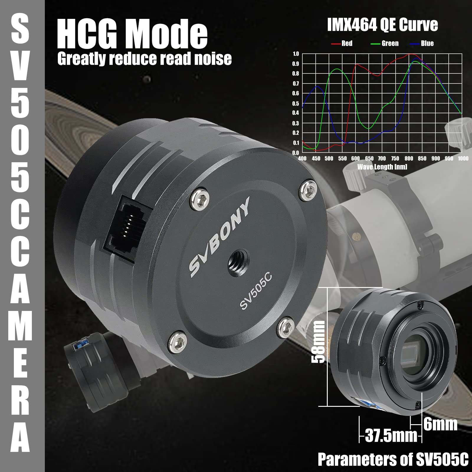 SVBONY SV505C Astrokamera IMX464 USB 3.0 Planetenkamera