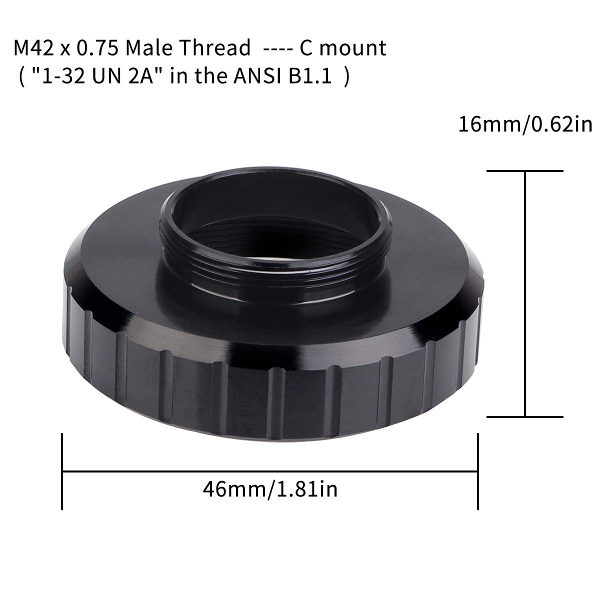 SVBONY SV163 Adapter M42x0.75 auf C-Mount Alu