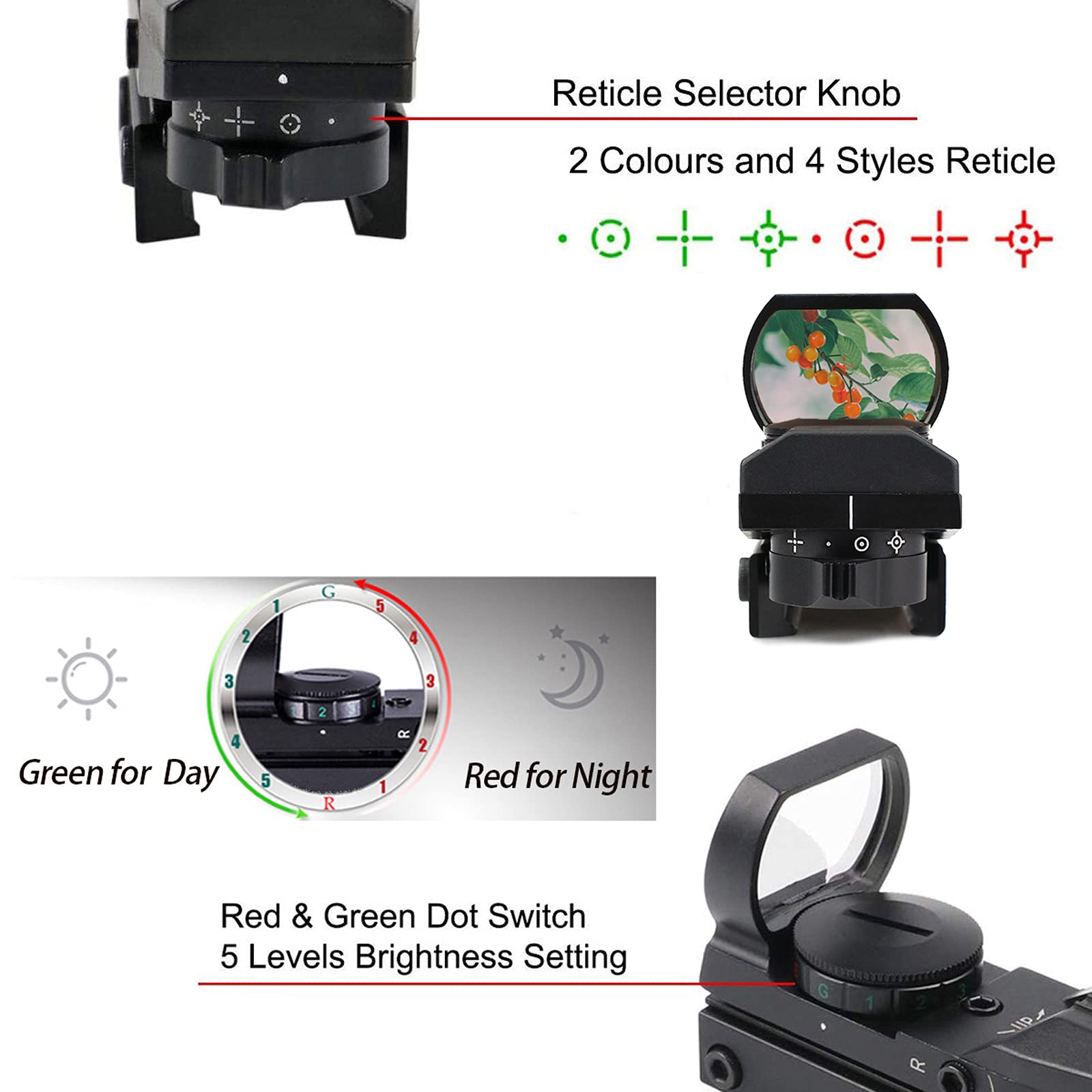 SVBONY Sport Optics Reflexvisier Rotpunkt 20mm 4 Absehen