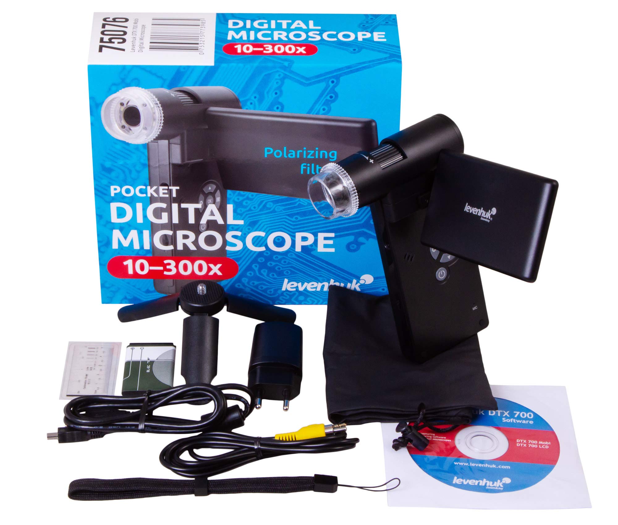 Levenhuk DTX 700 Mobi Digitalmikroskop 10-300x 4 Zoll